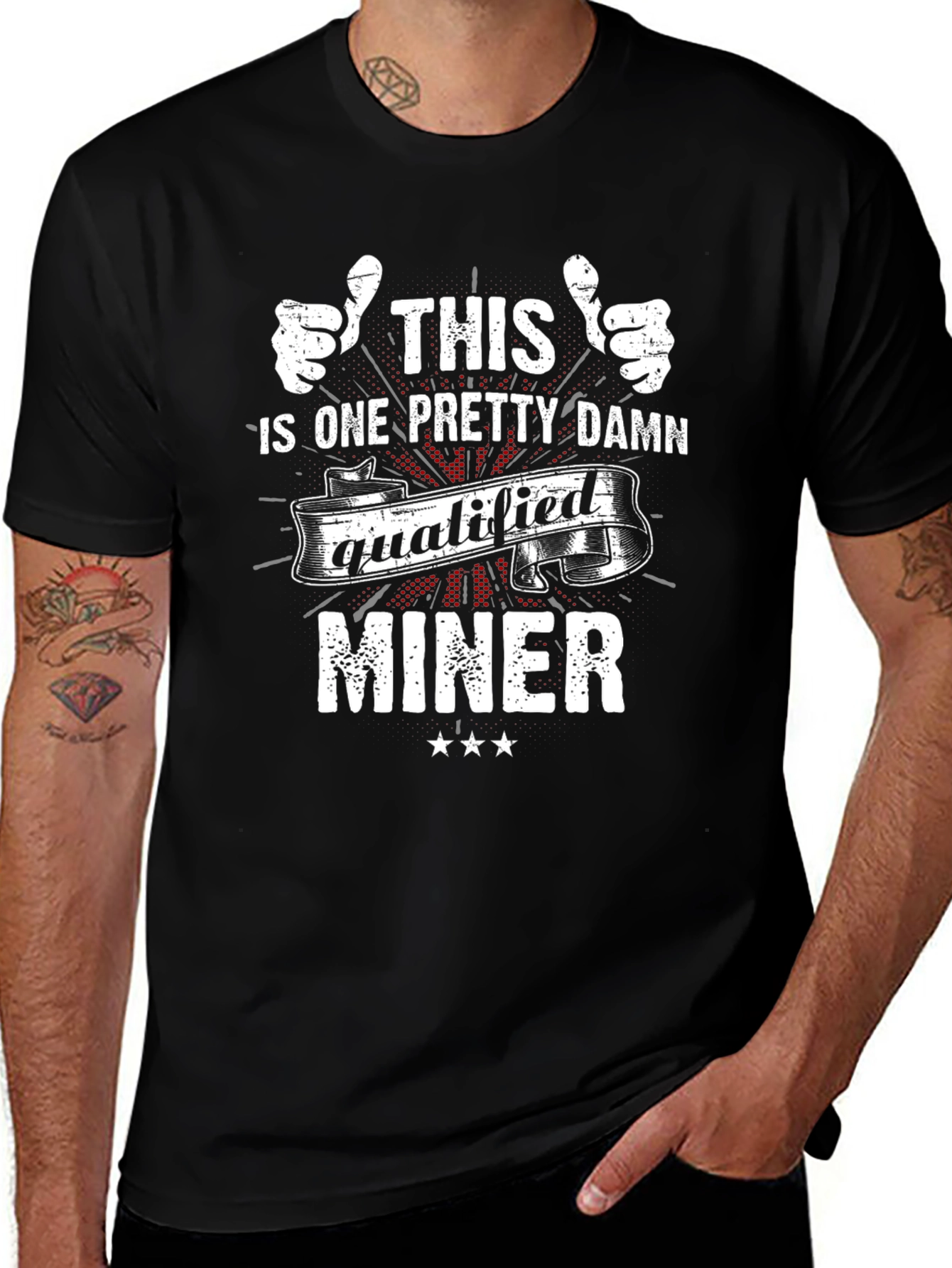 Qualified Miner Graphic Tee - Cool Job Pride T-Shirt