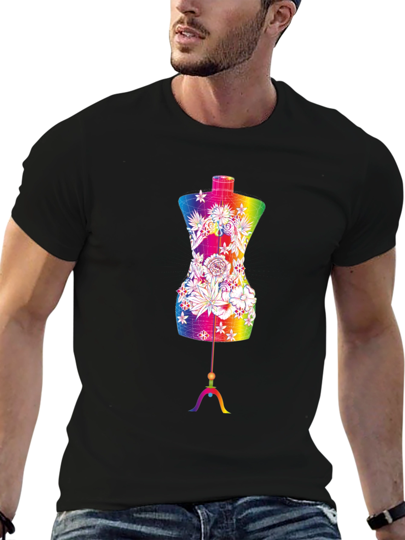 Rainbow Floral Mannequin Tee