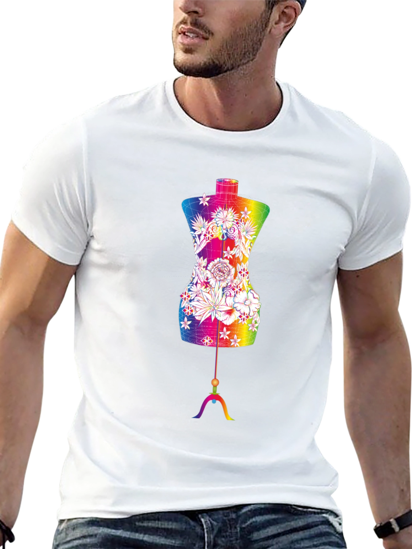 Rainbow Floral Mannequin Tee