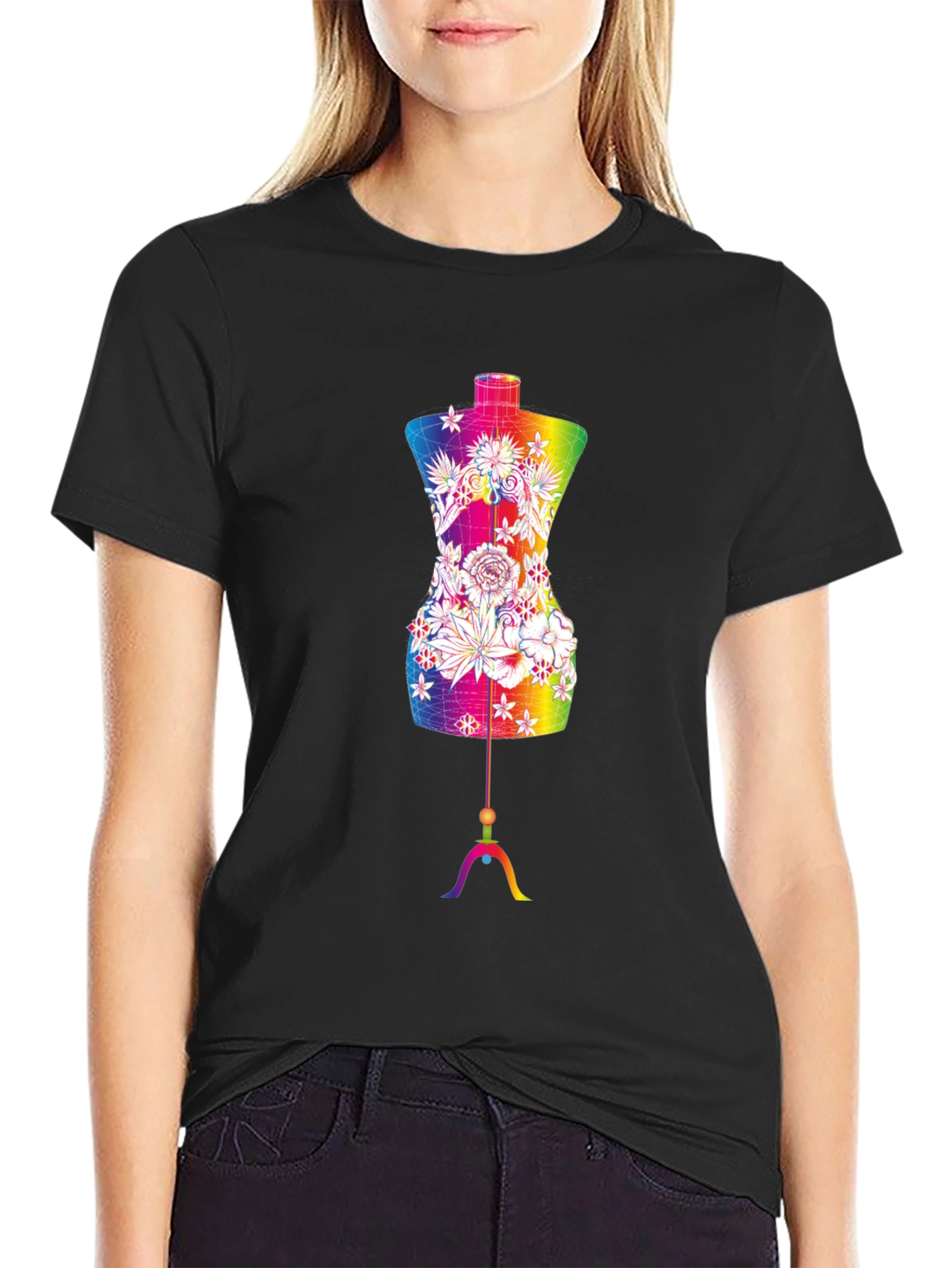 Rainbow Floral Mannequin Tee
