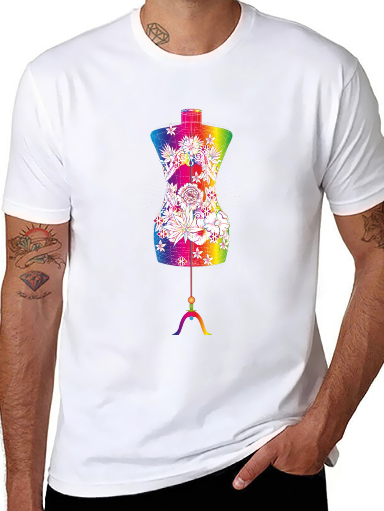 Rainbow Floral Mannequin Tee