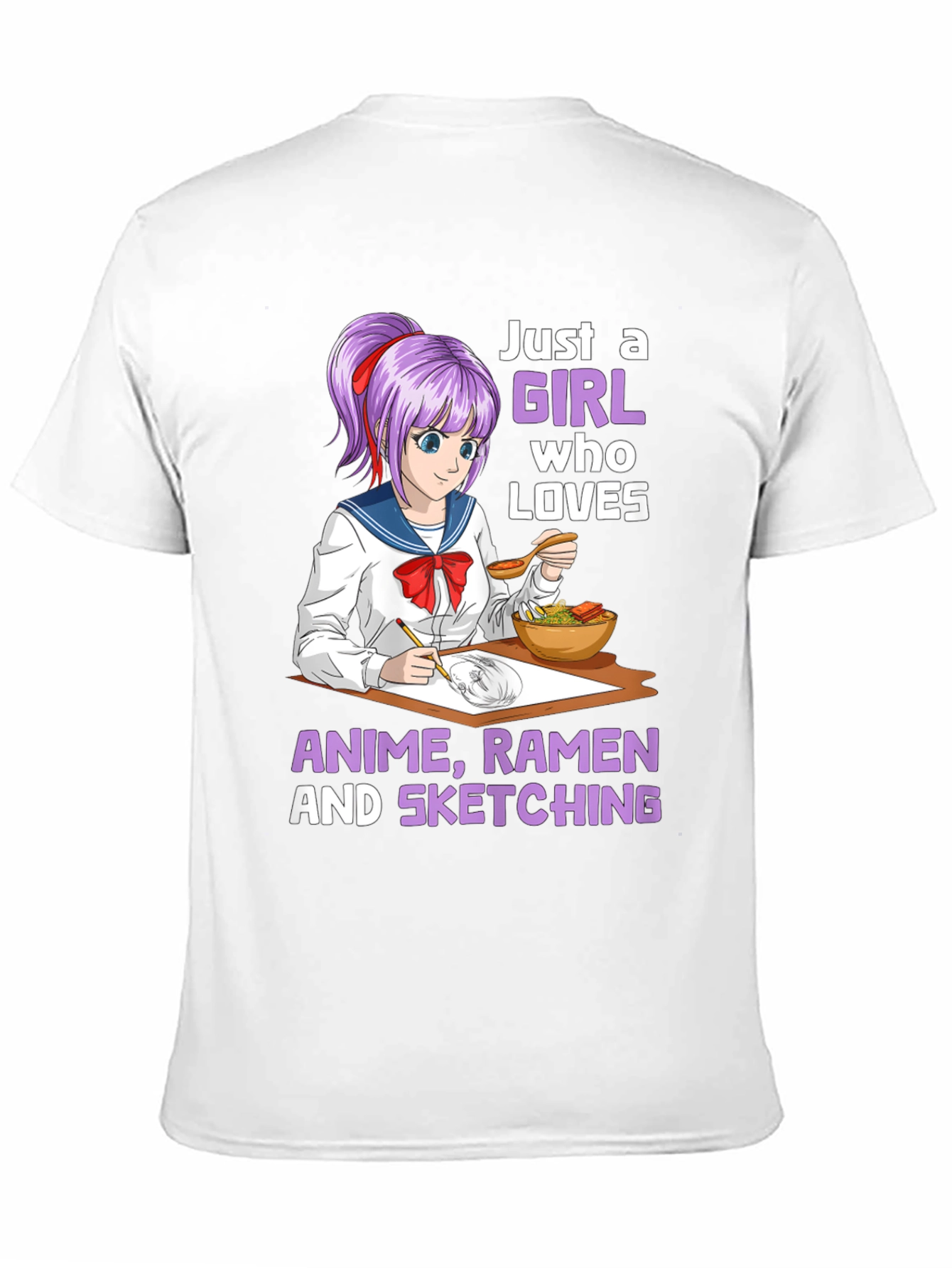 Anime Ramen Sketching Girl T-Shirt