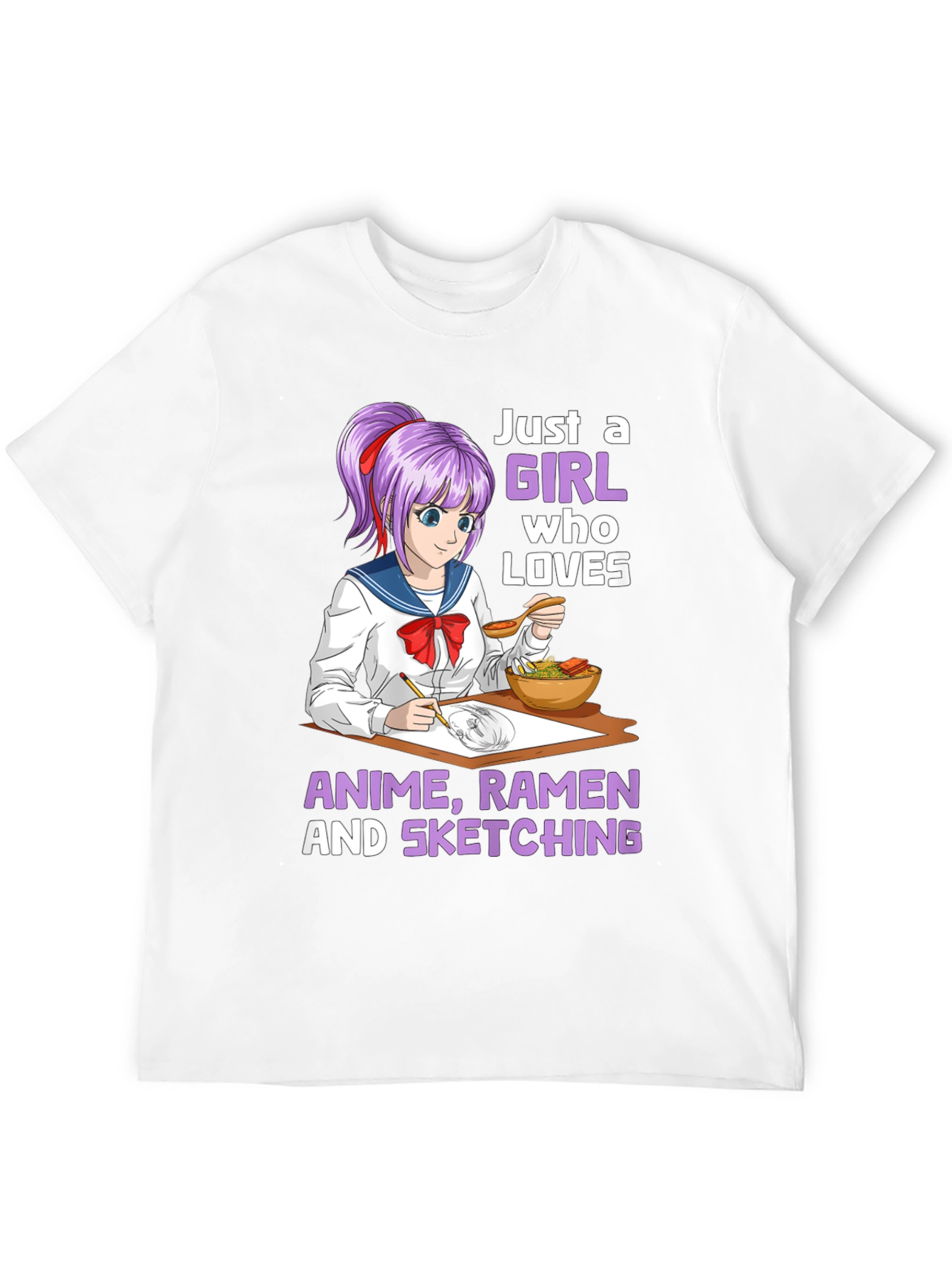 Anime Ramen Sketching Girl T-Shirt