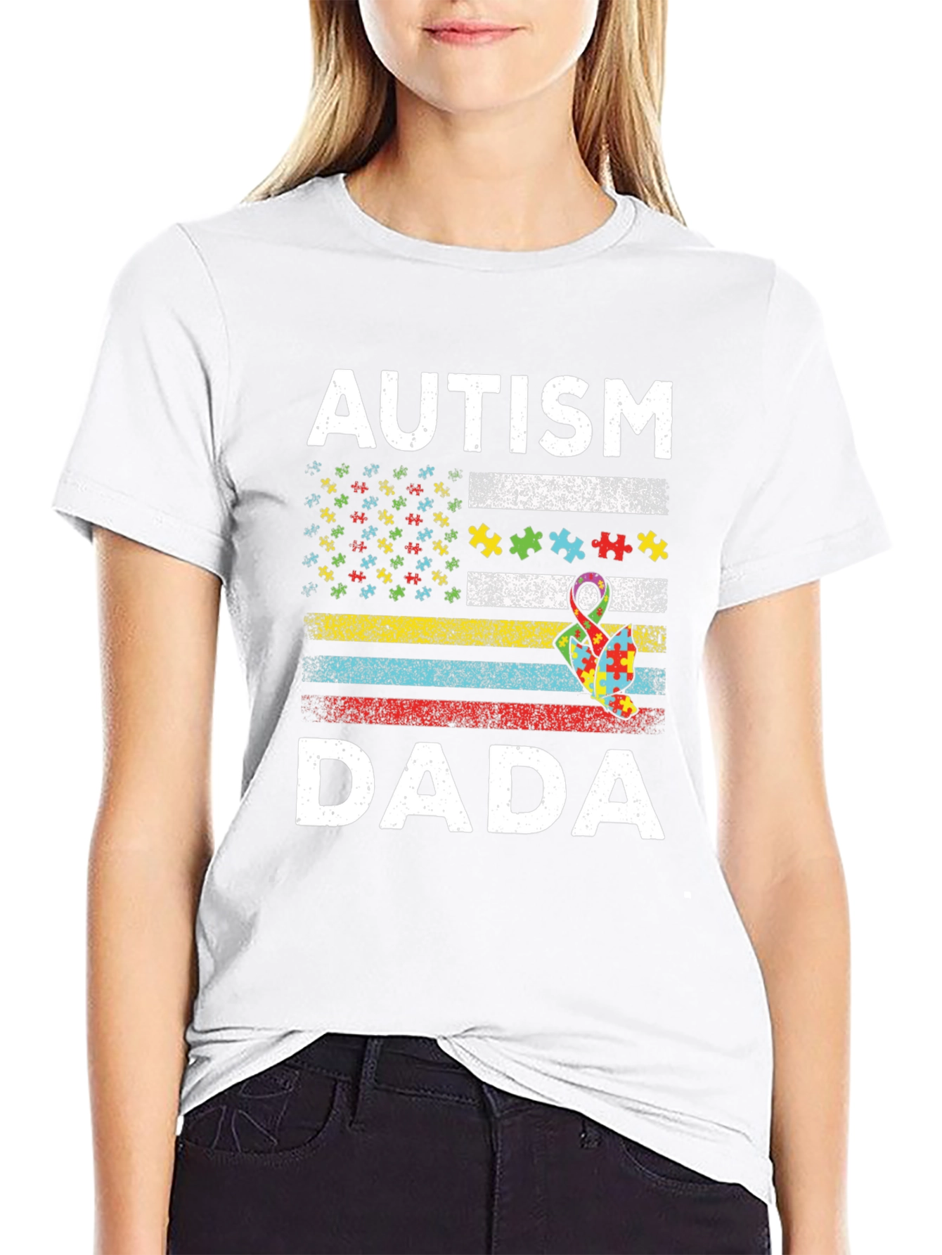 Autism Dada T-Shirt Puzzle Piece Awareness