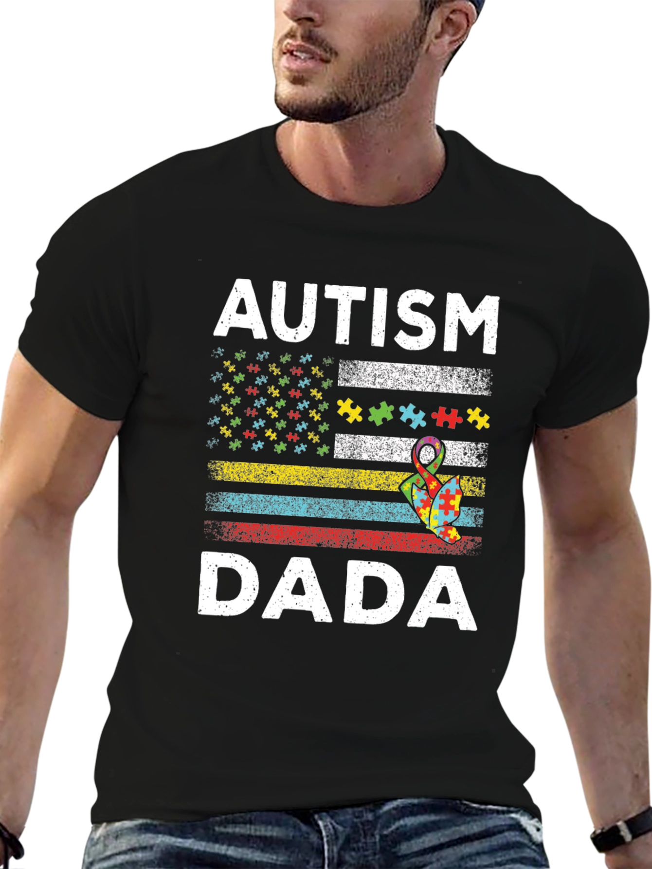 Autism Dada T-Shirt Puzzle Piece Awareness