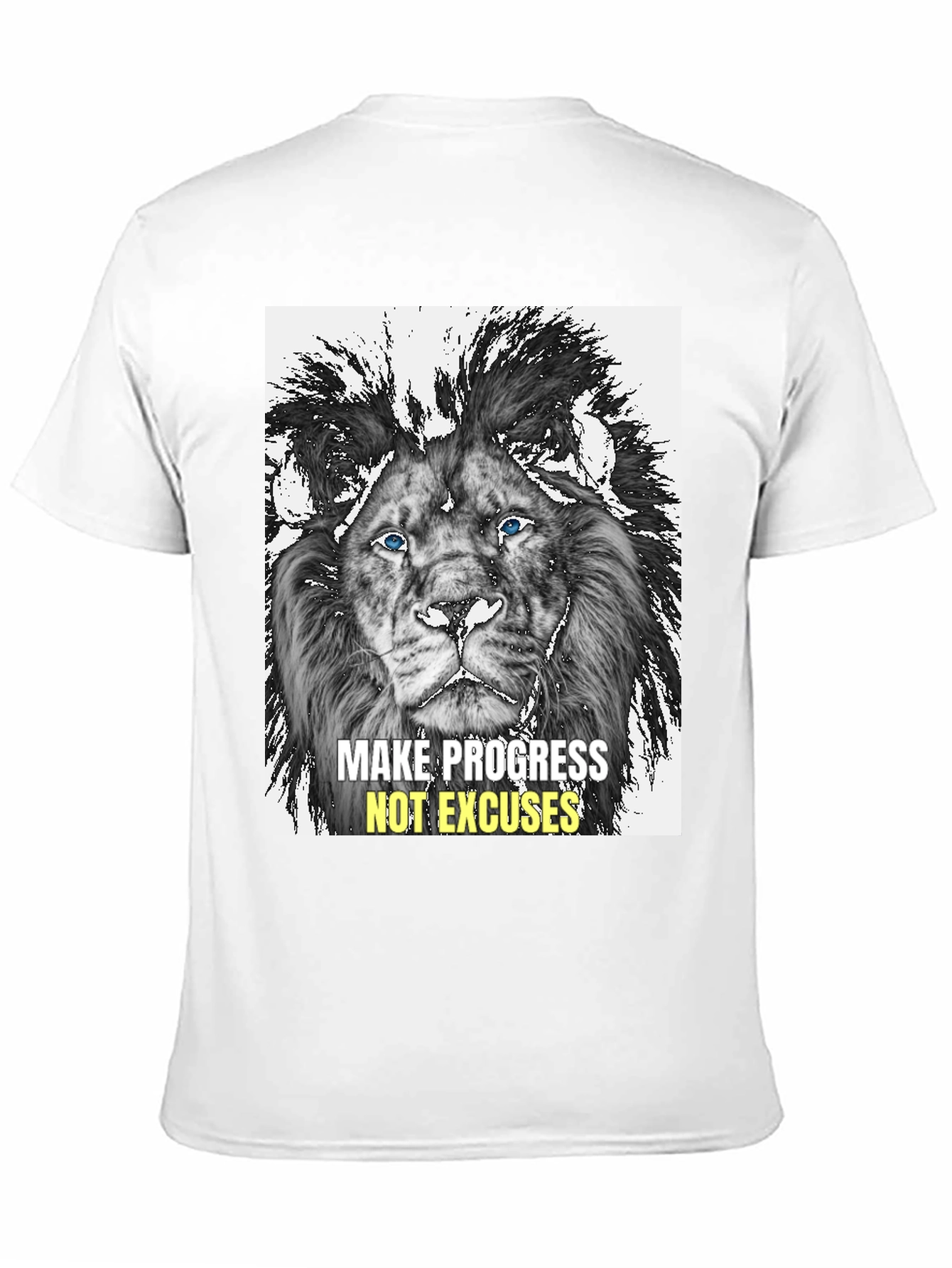 Lion Graphic Print Tee - Progress Over Excuses