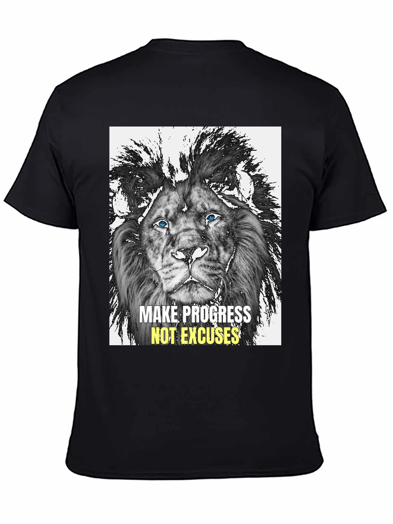 Lion Graphic Print Tee - Progress Over Excuses