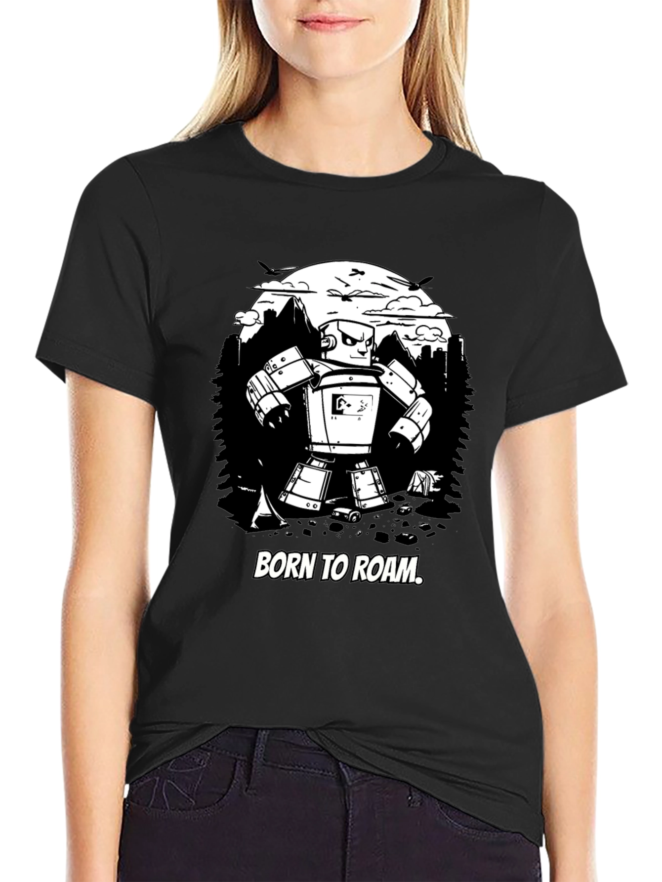 Born to Roam Robot Graphic Tee