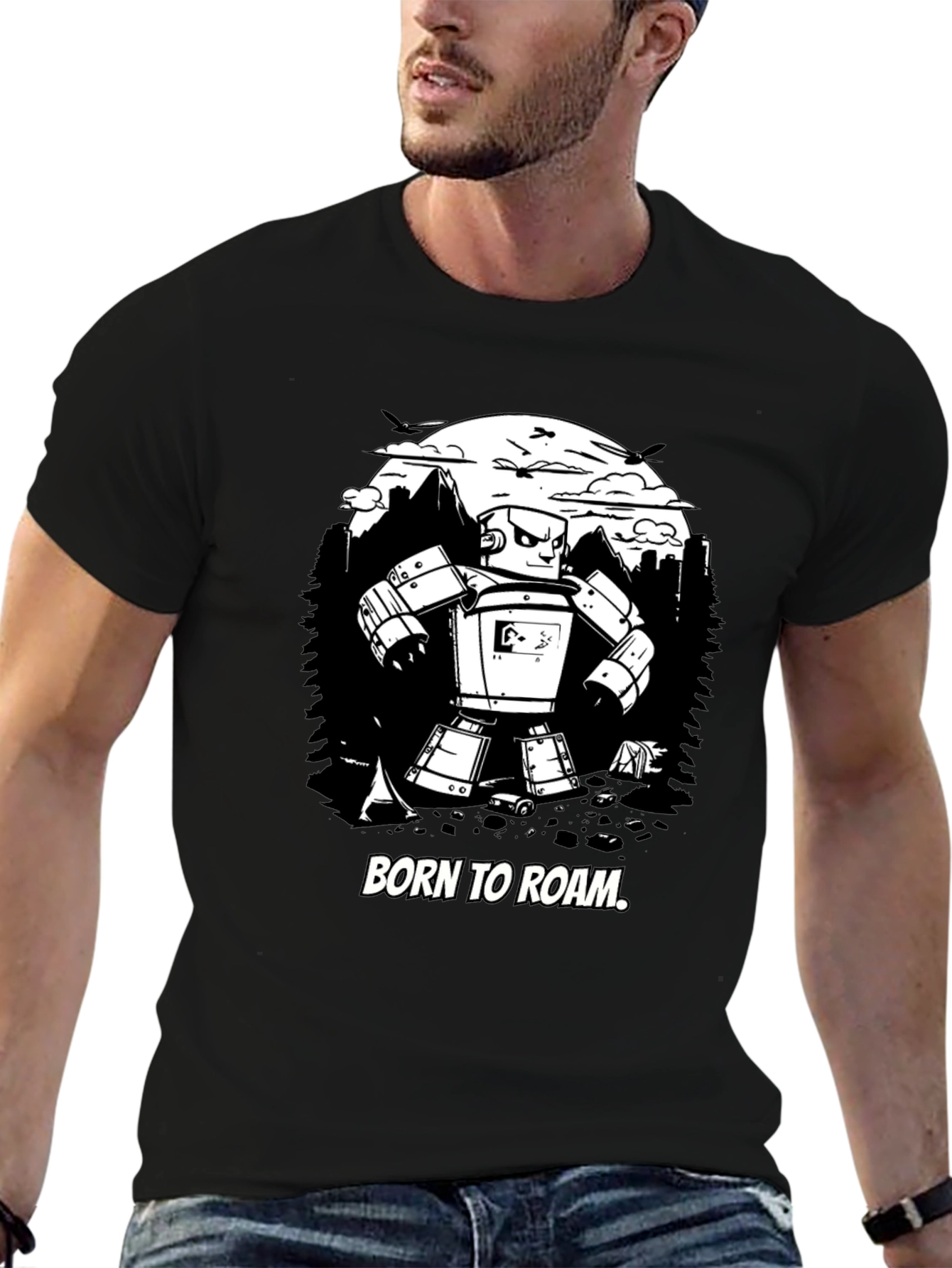 Born to Roam Robot Graphic Tee