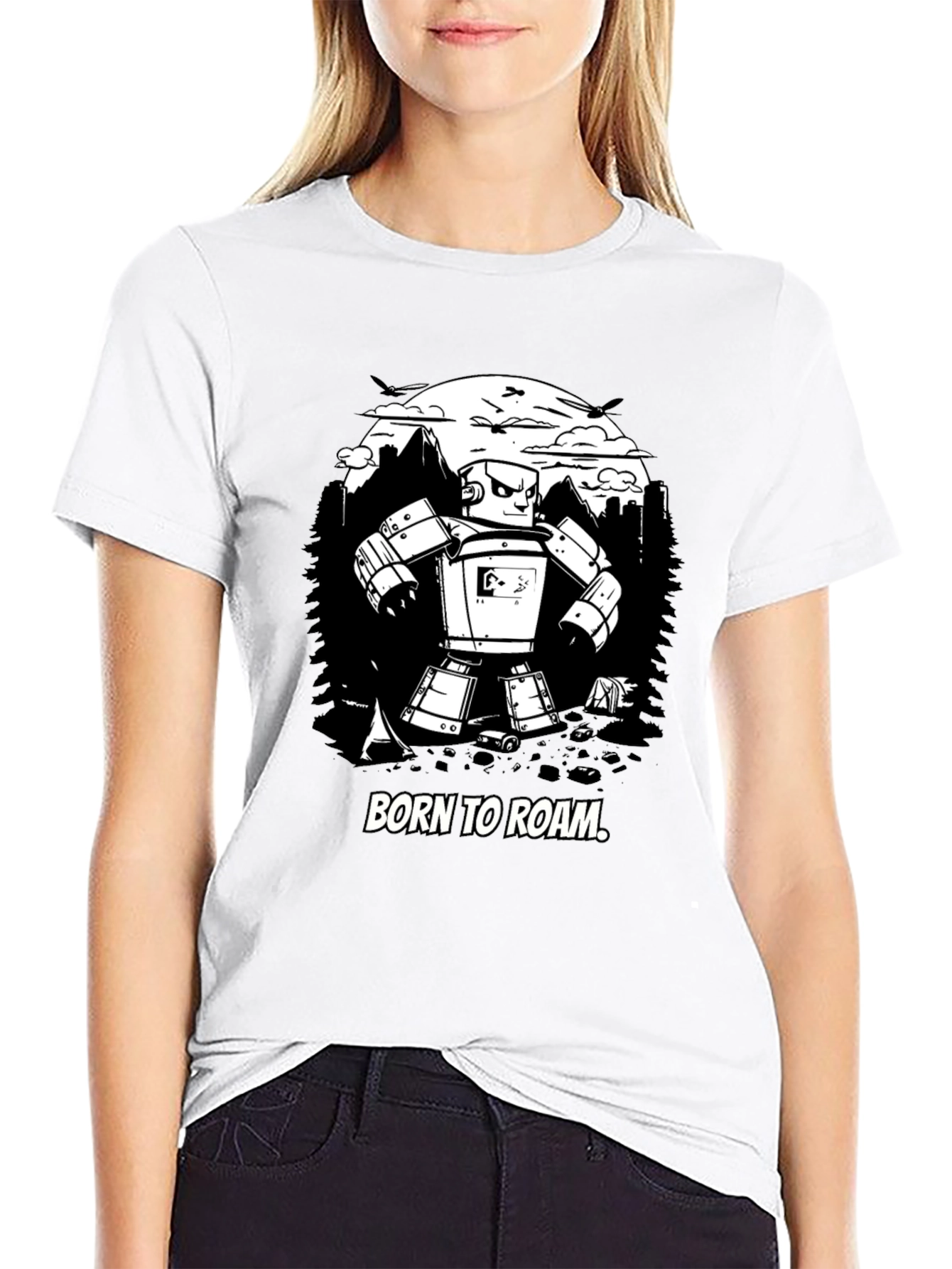 Born to Roam Robot Graphic Tee