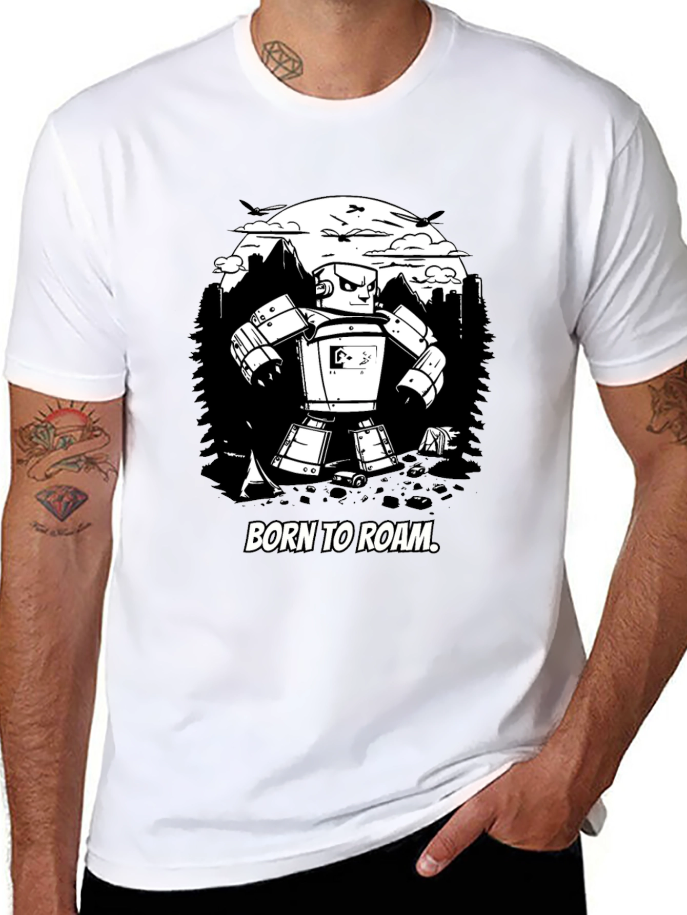 Born to Roam Robot Graphic Tee