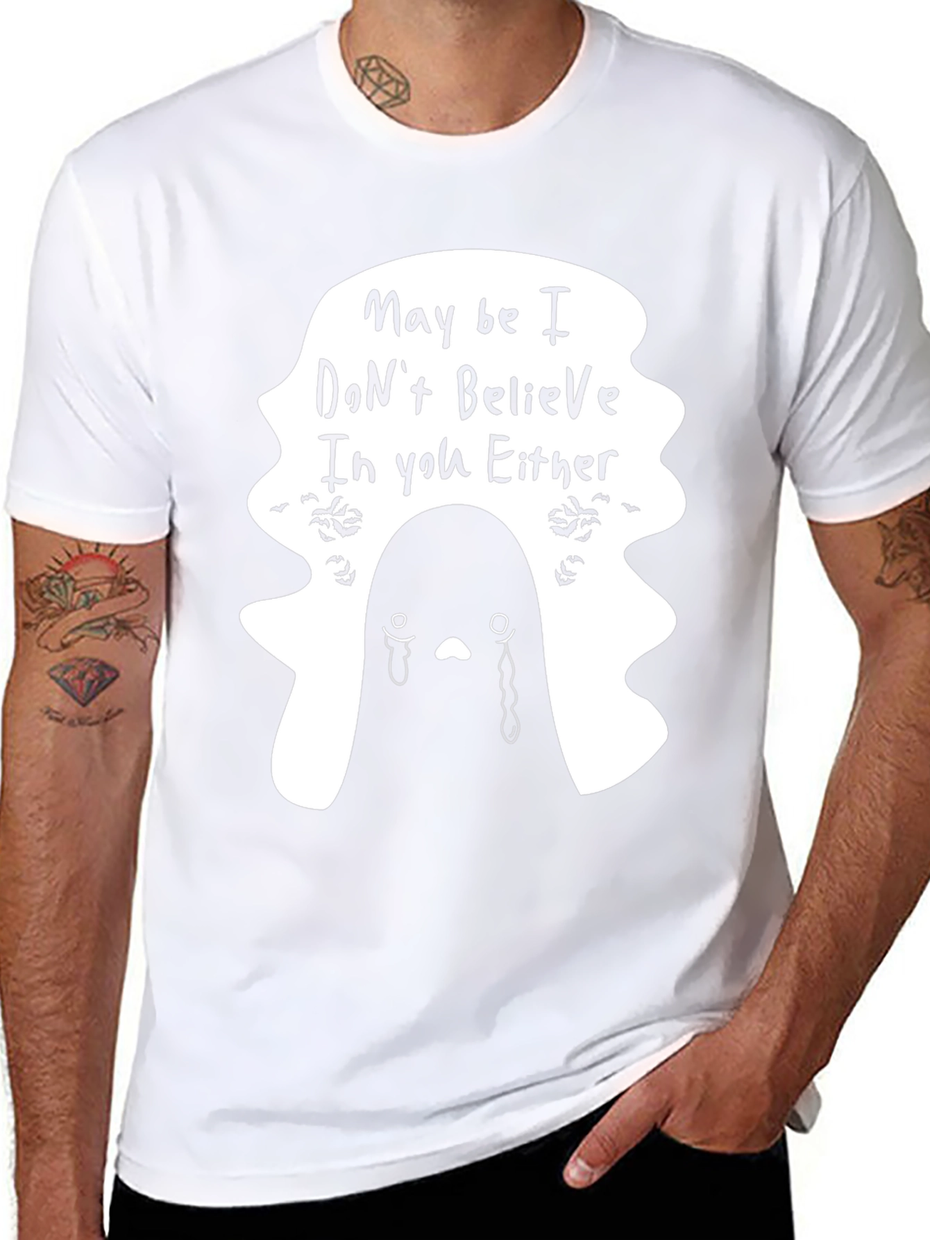 Emo Ghost T-Shirt - Maybe I Dont Believe