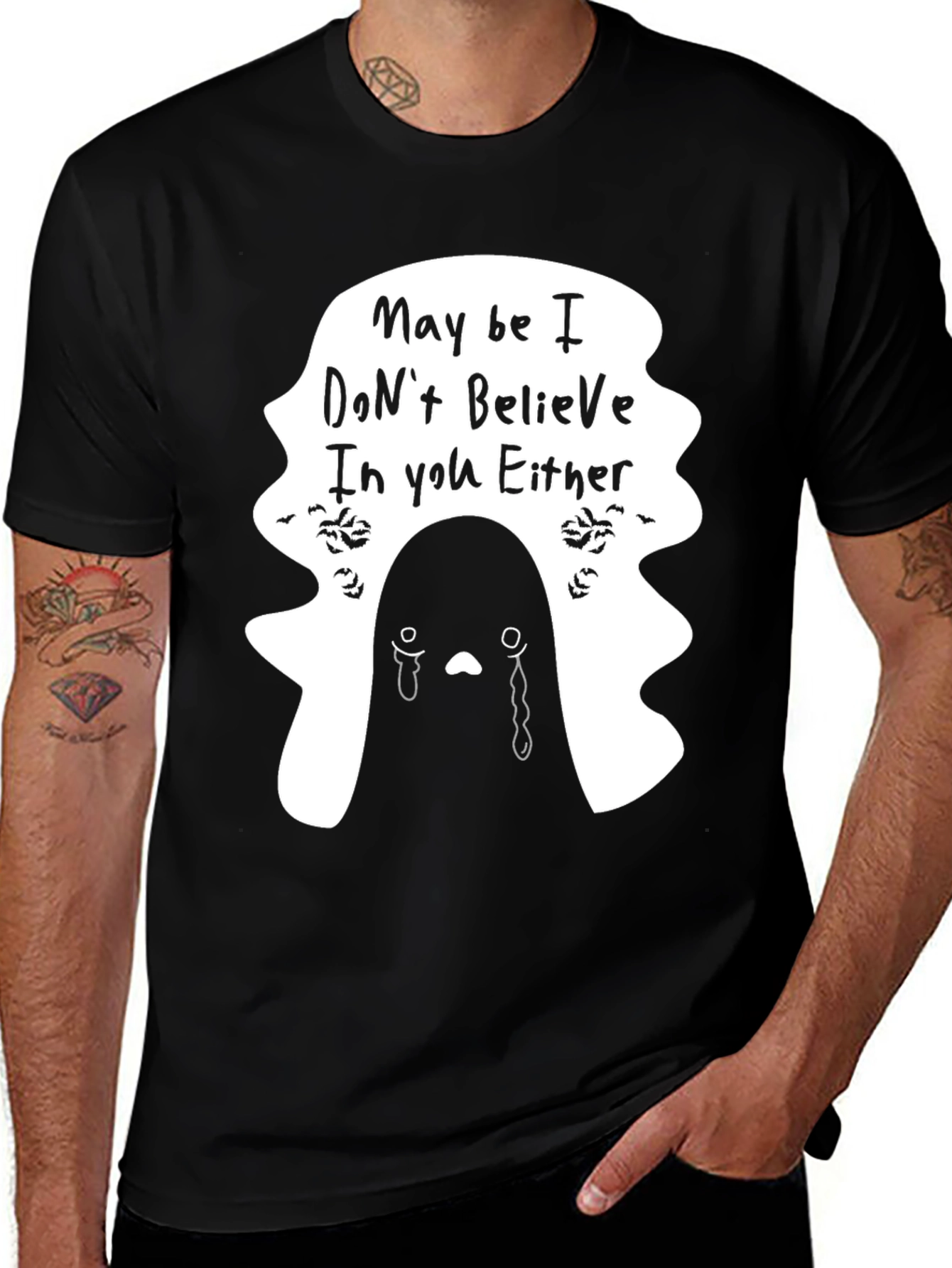 Emo Ghost T-Shirt - Maybe I Dont Believe