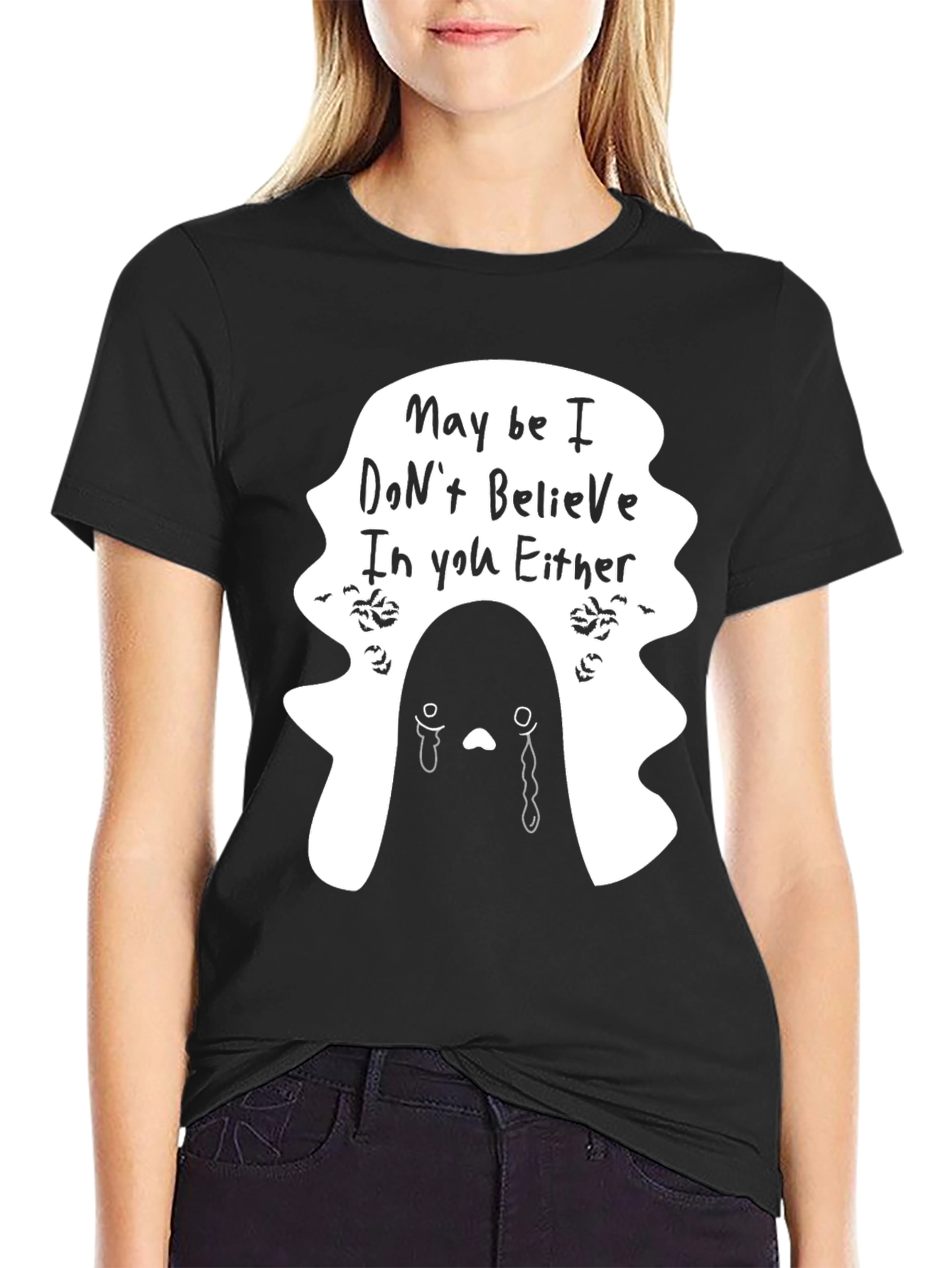 Emo Ghost T-Shirt - Maybe I Dont Believe
