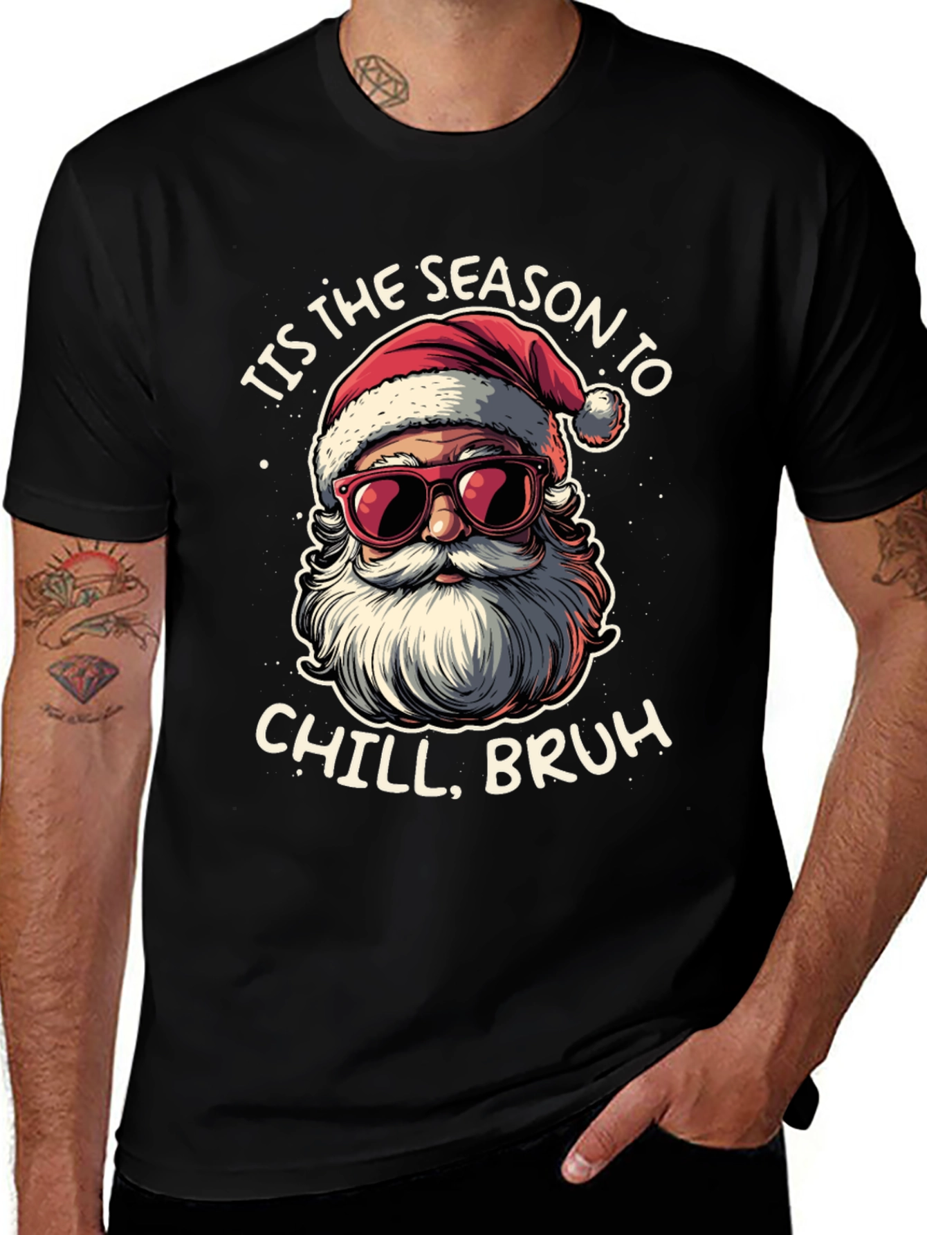 Tis the Season to Chill Santa T-Shirt
