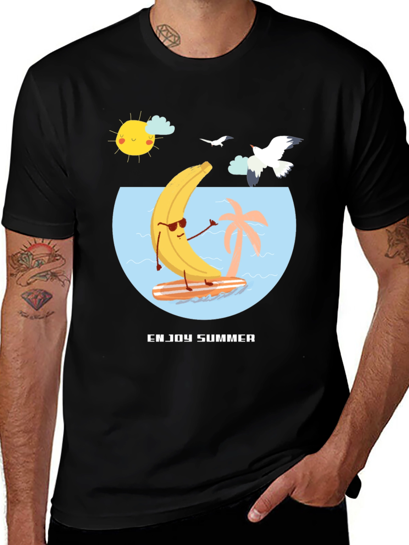 Enjoy Summer Banana Surf T-Shirt