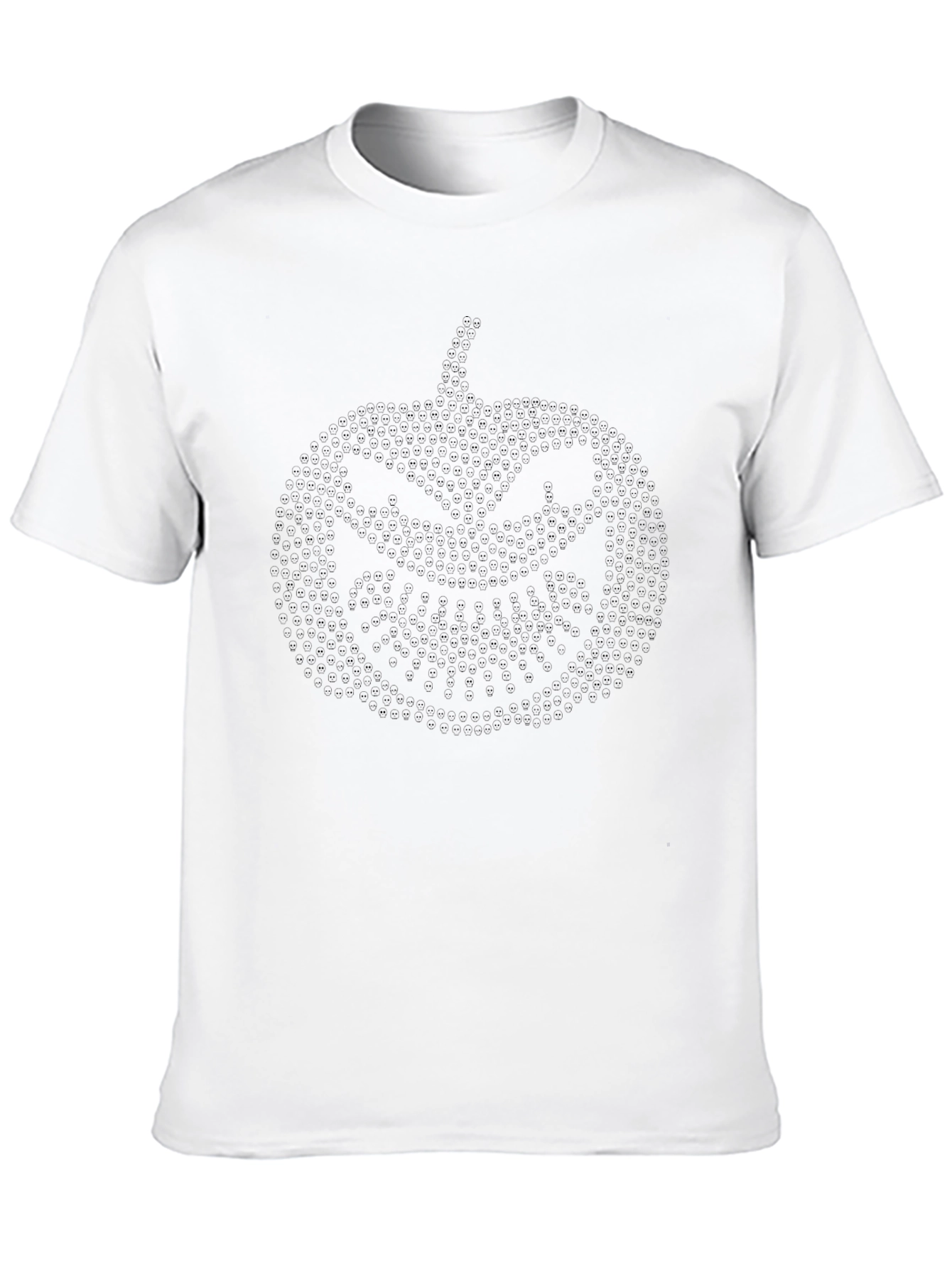 Mens Halloween Pumpkin Face Black T-Shirt