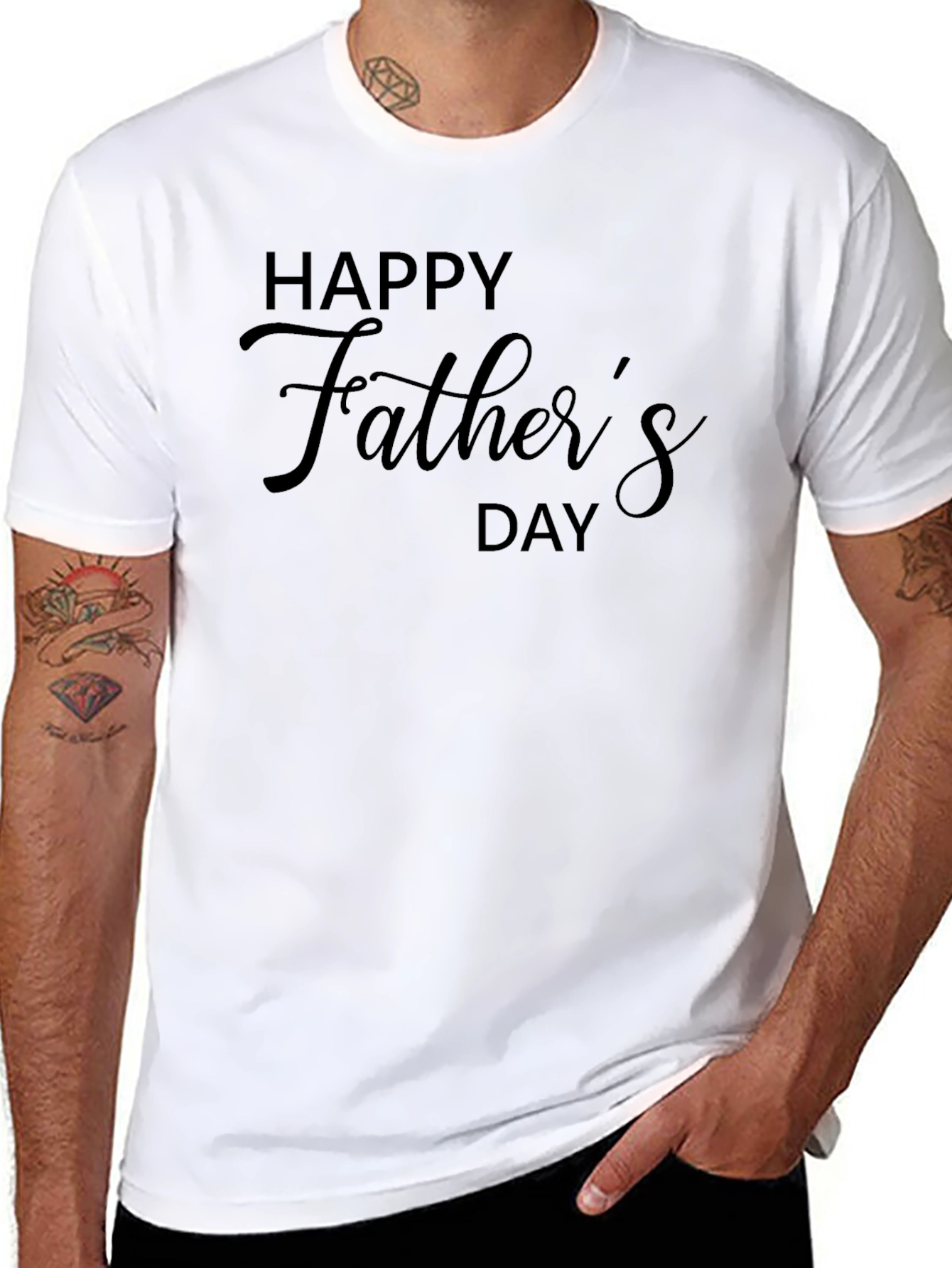 Happy Fathers Day Graphic Tee - Black