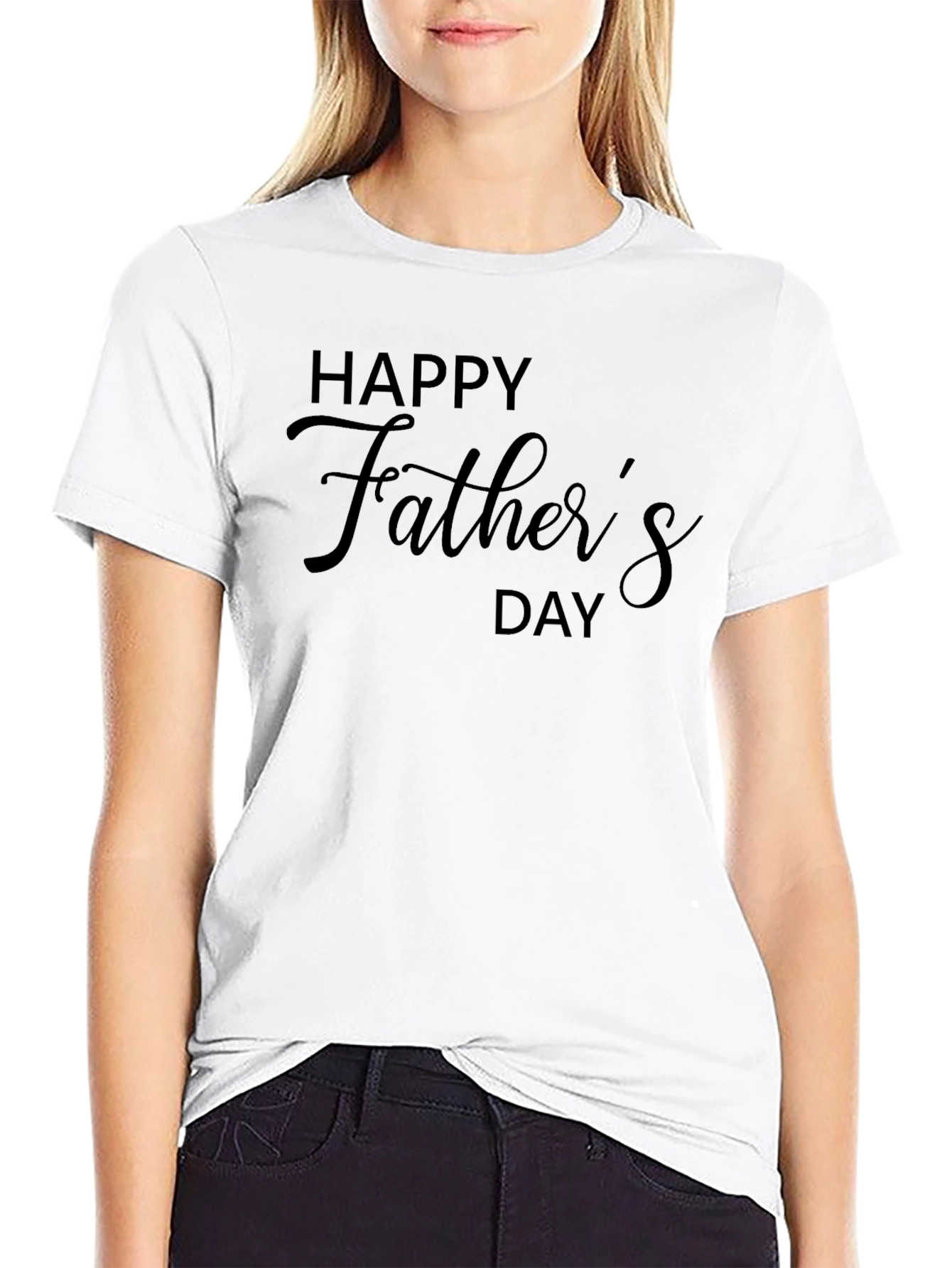 Happy Fathers Day Graphic Tee - Black
