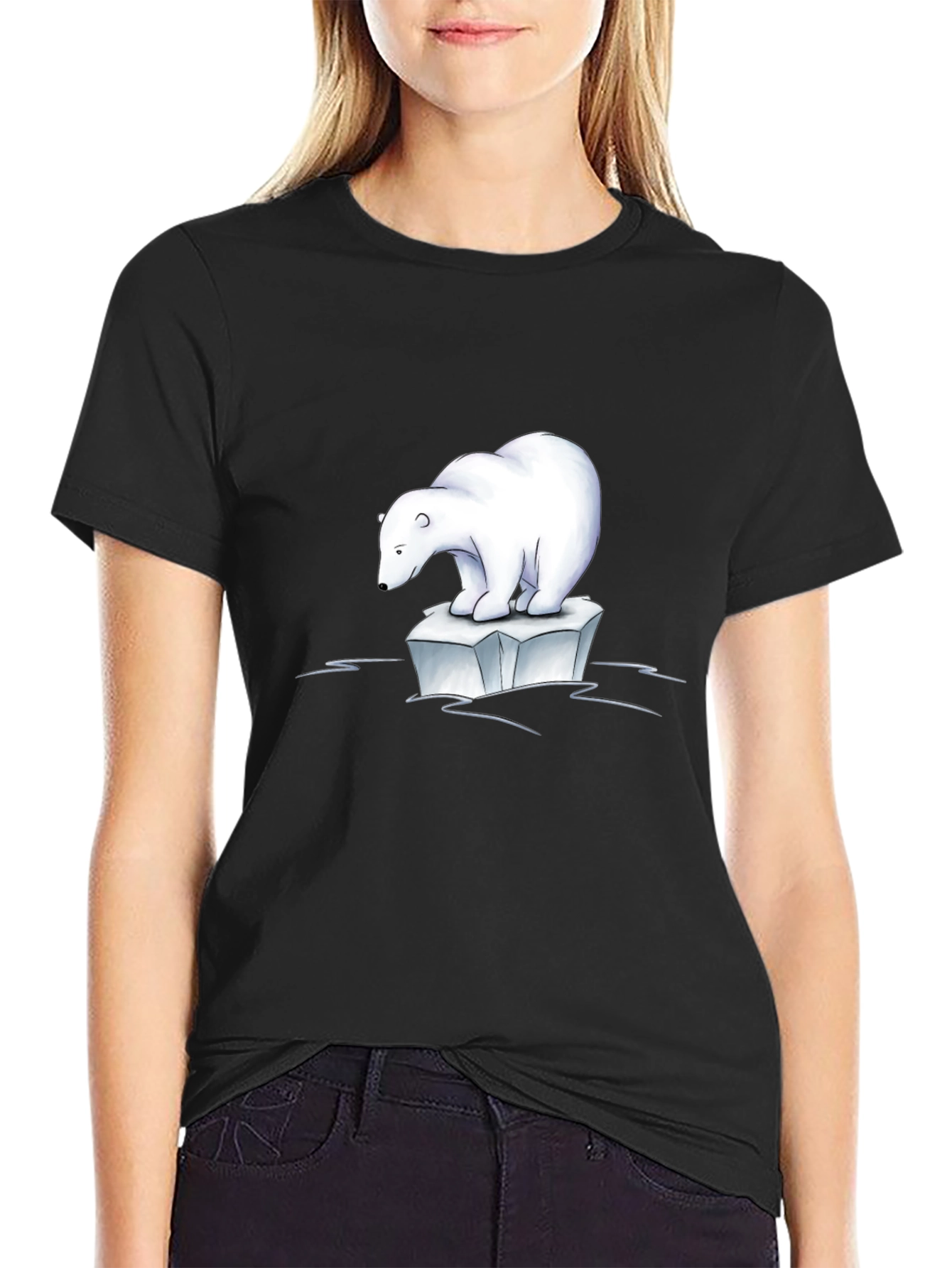 Polar Bear Iceberg Graphic Tee - Black