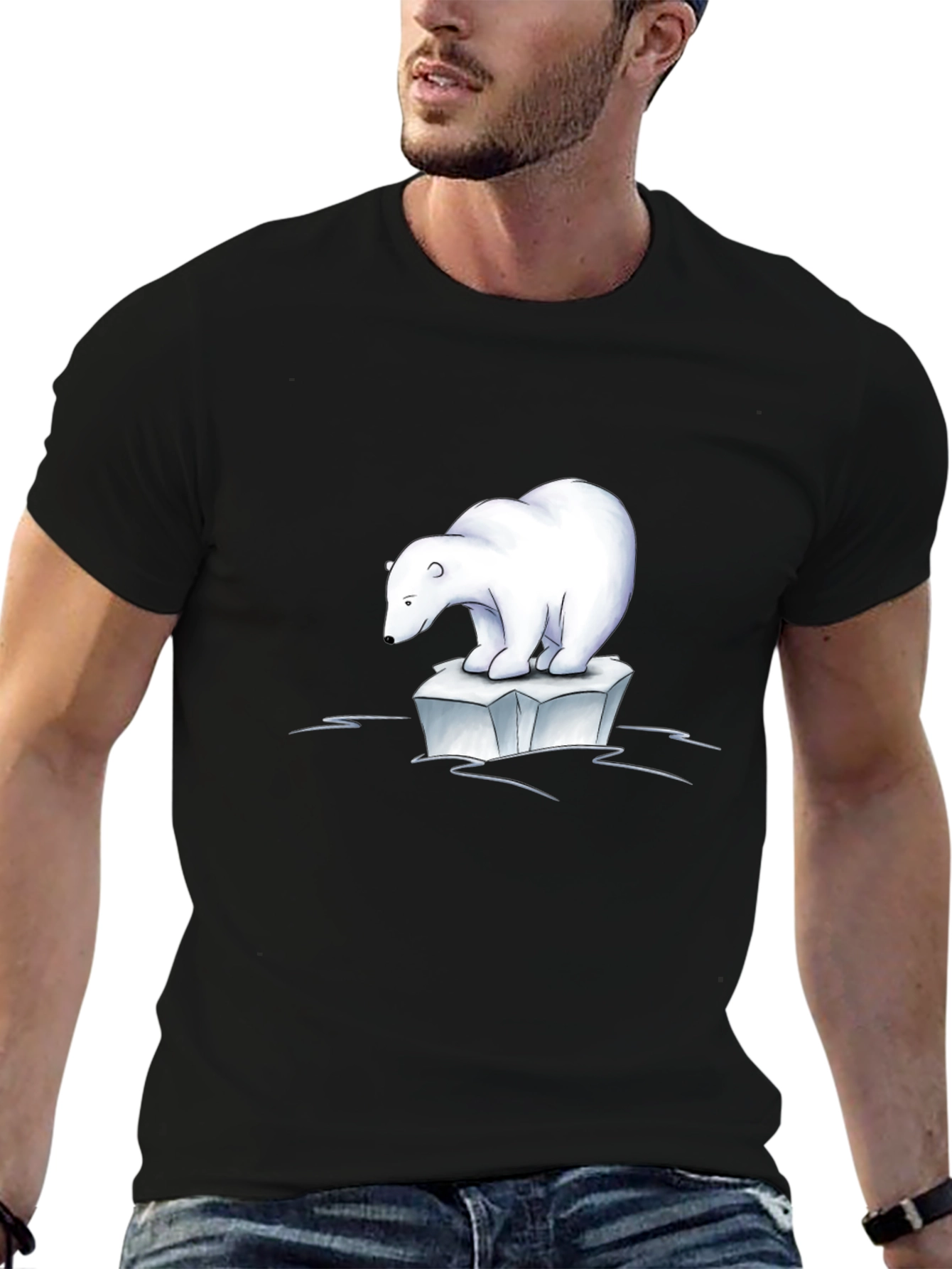 Polar Bear Iceberg Graphic Tee - Black