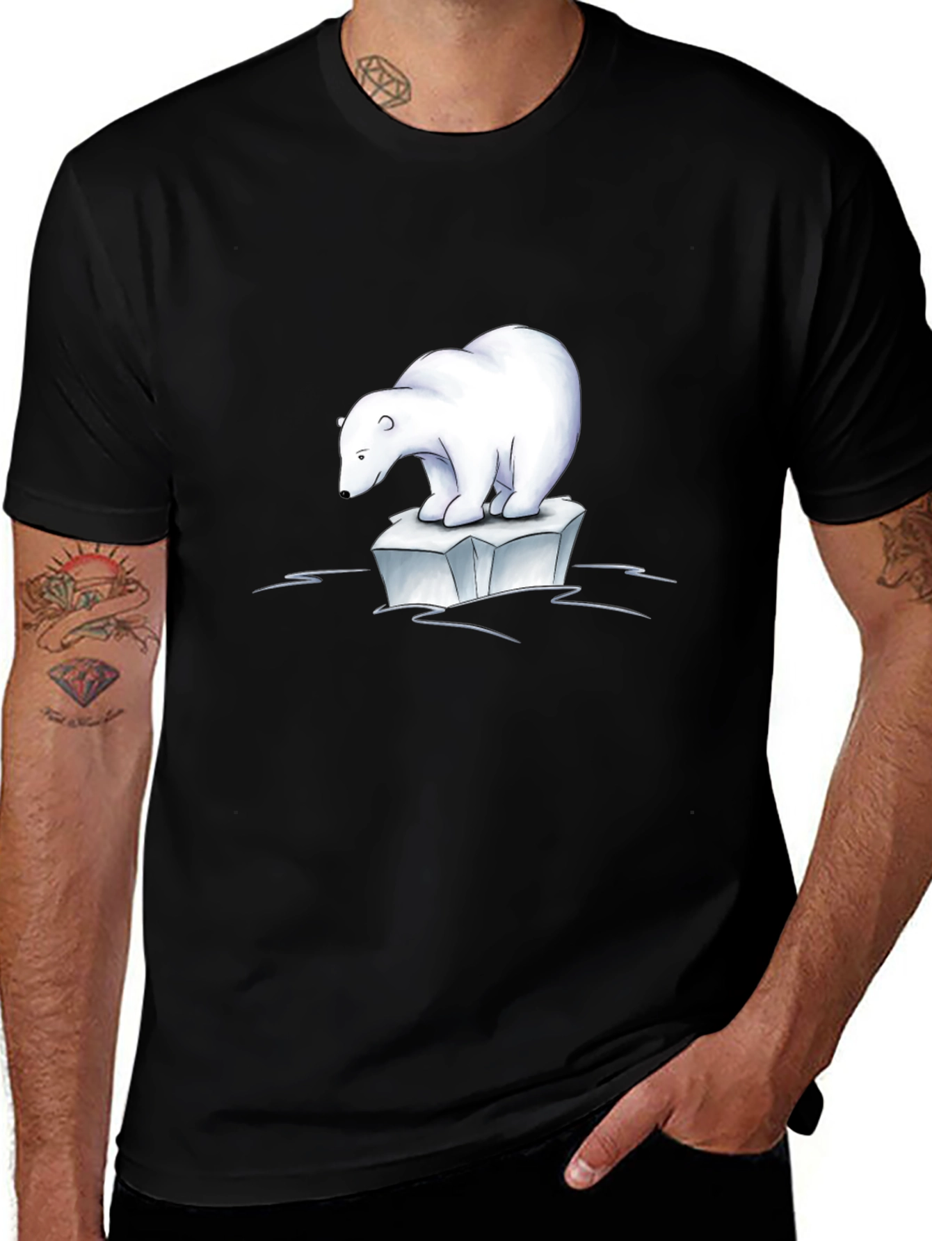 Polar Bear Iceberg Graphic Tee - Black