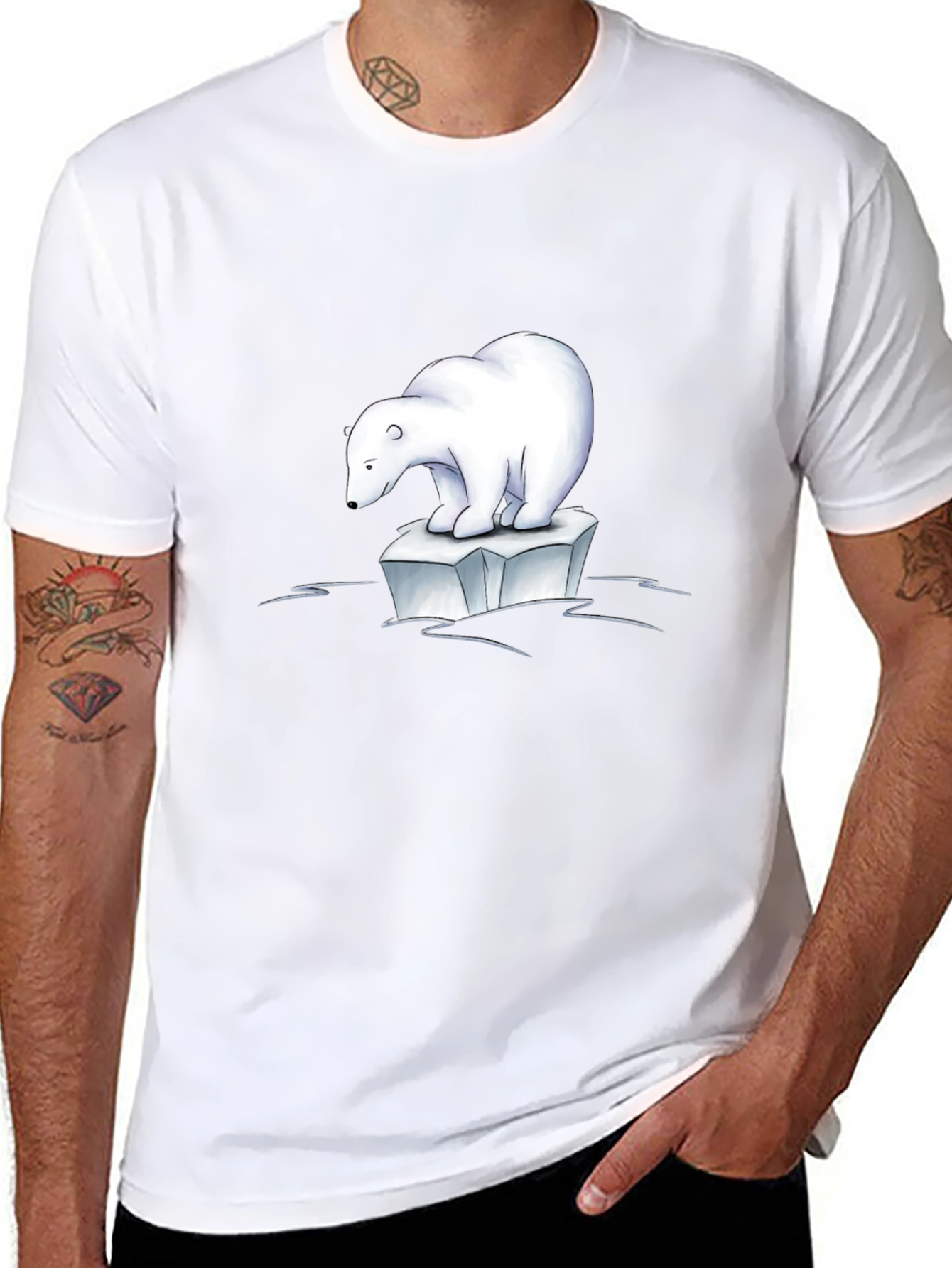 Polar Bear Iceberg Graphic Tee - Black