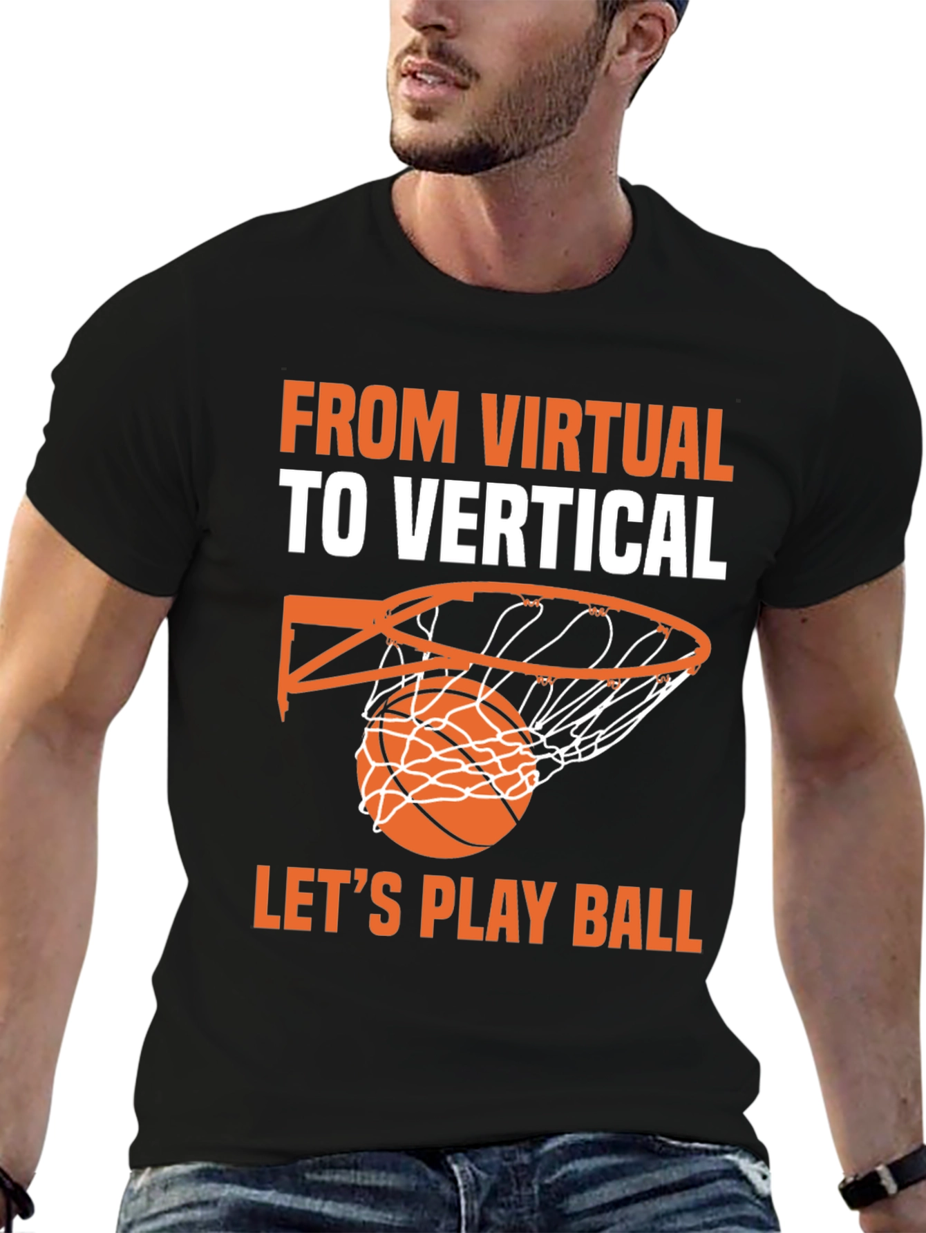 Virtual to Vertical Basketball Graphic Tee