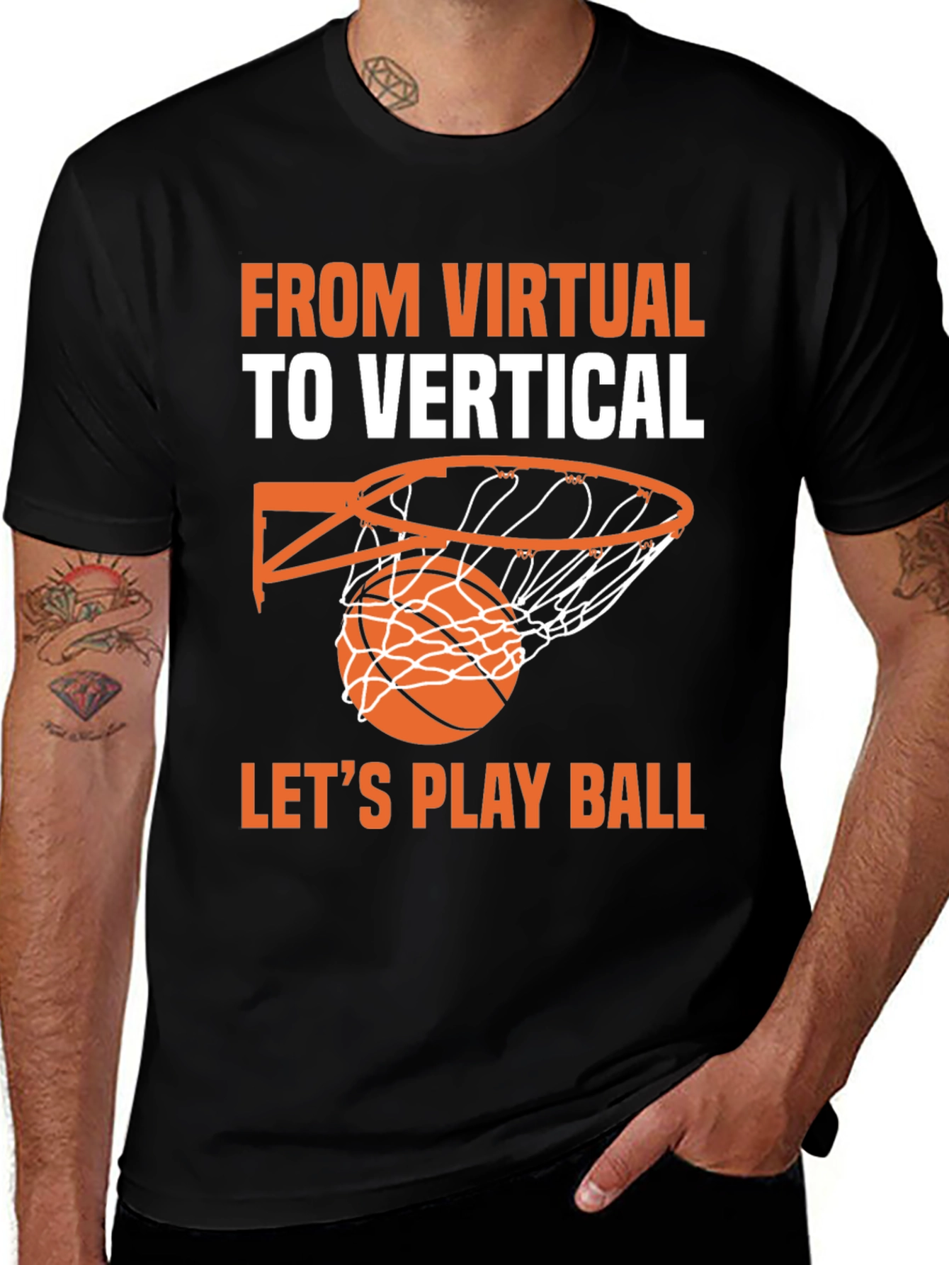 Virtual to Vertical Basketball Graphic Tee