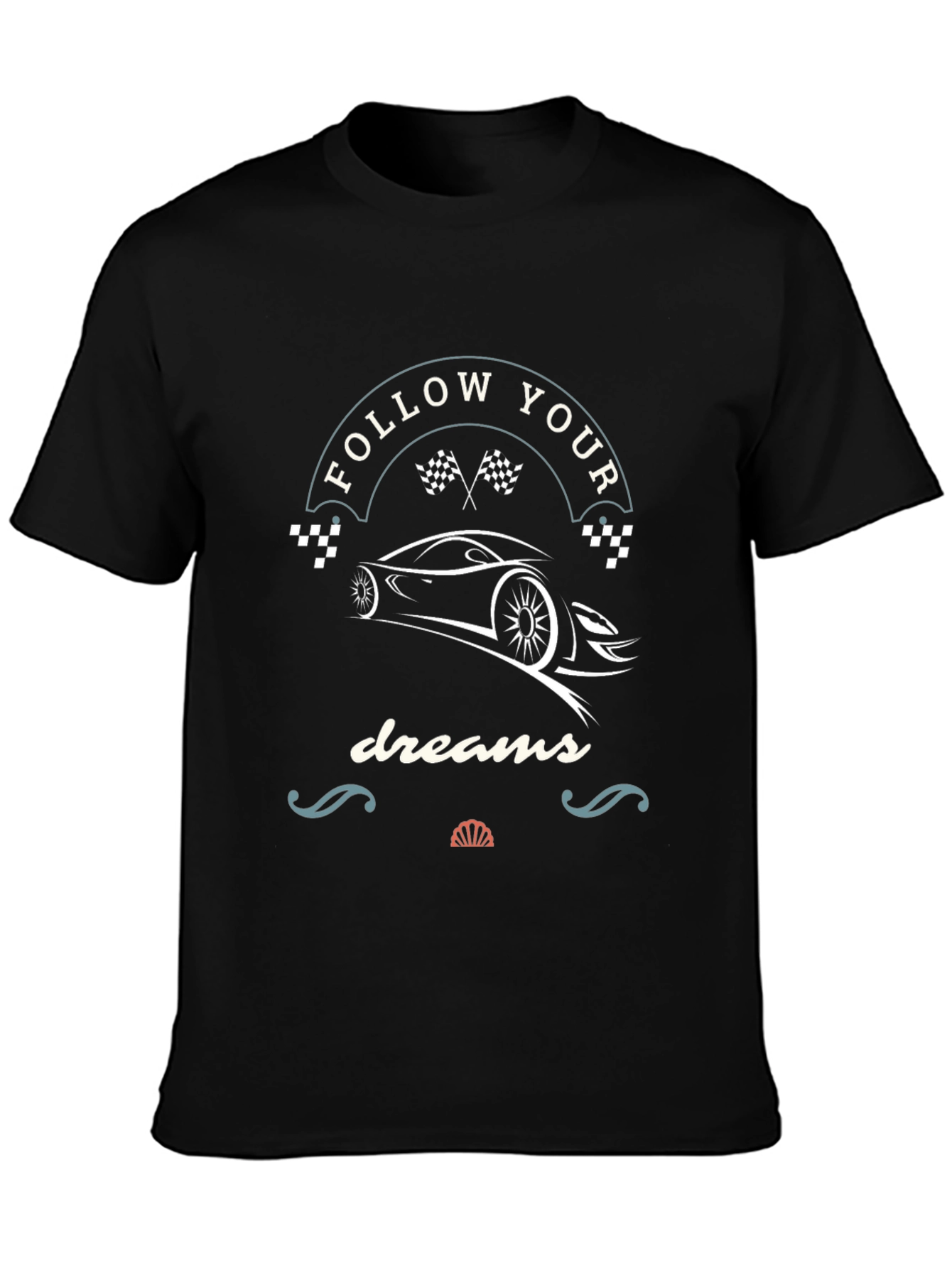 Follow Your Dreams Racing Car T-Shirt - Black