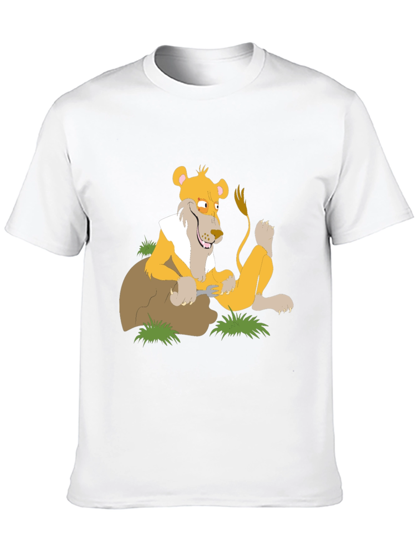 Lion Cartoon Graphic T-Shirt - Black