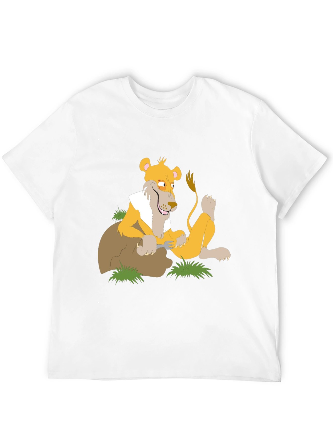 Lion Cartoon Graphic T-Shirt - Black