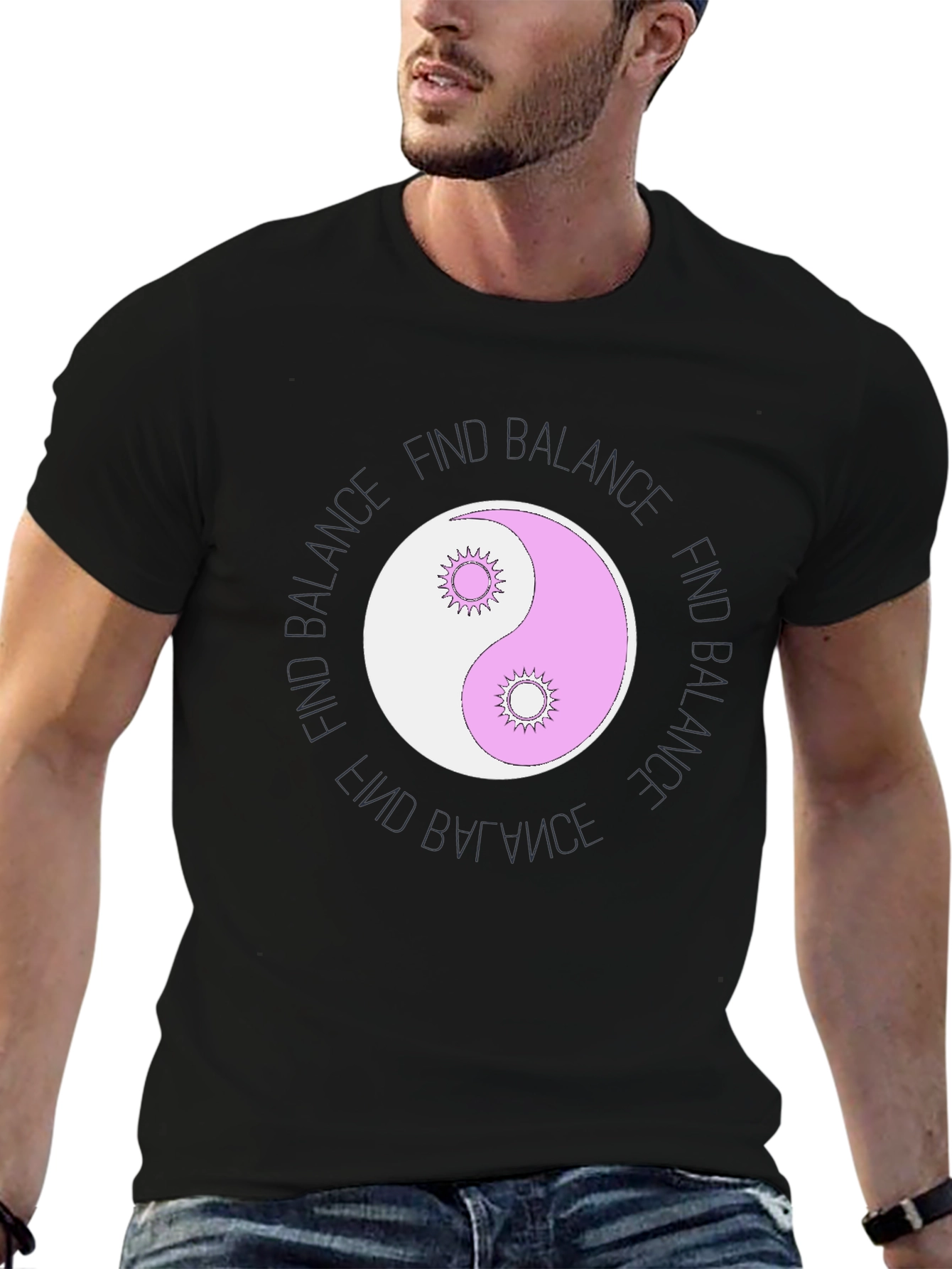 Find Balance Graphic T-Shirt - Yin Yang Design