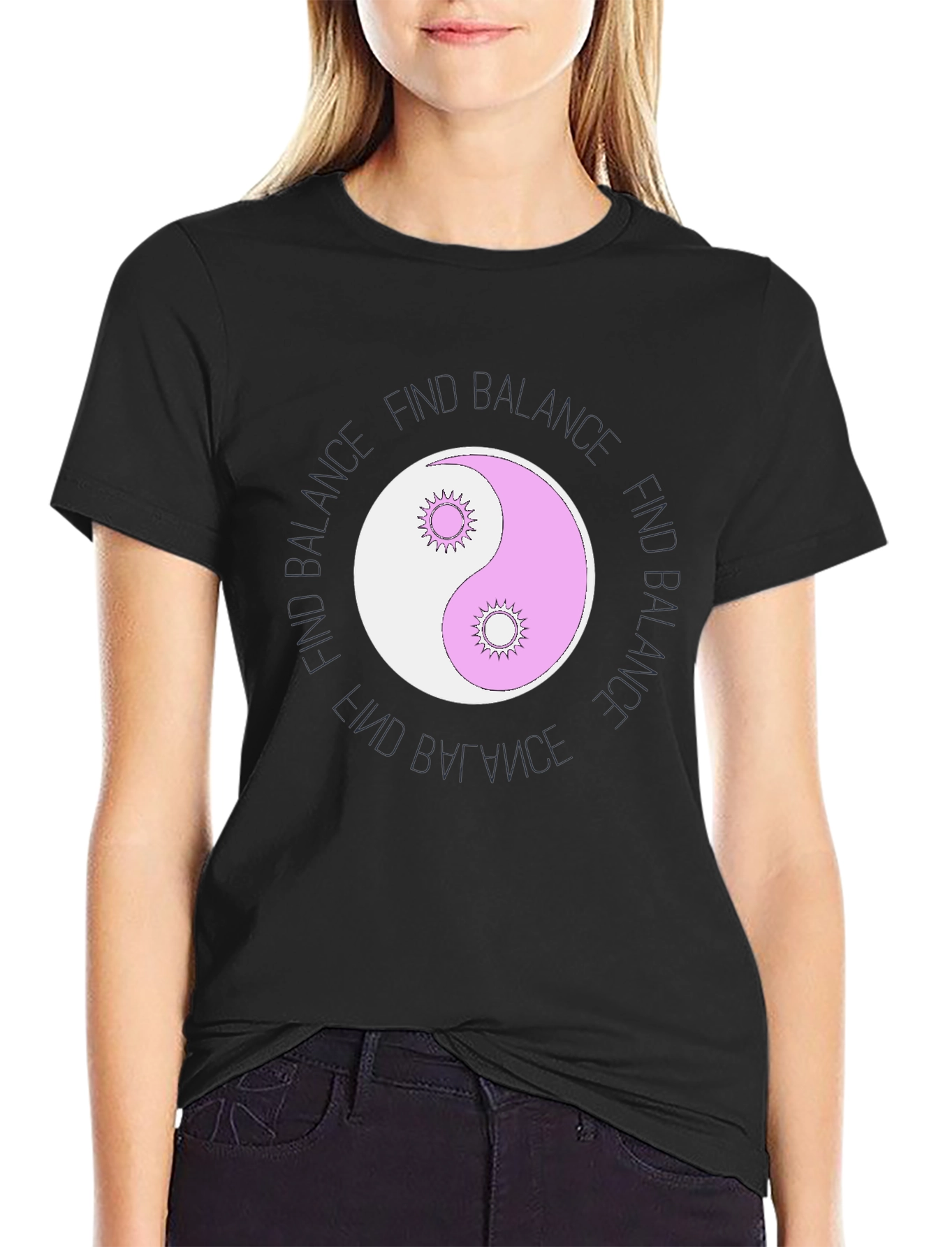Find Balance Graphic T-Shirt - Yin Yang Design