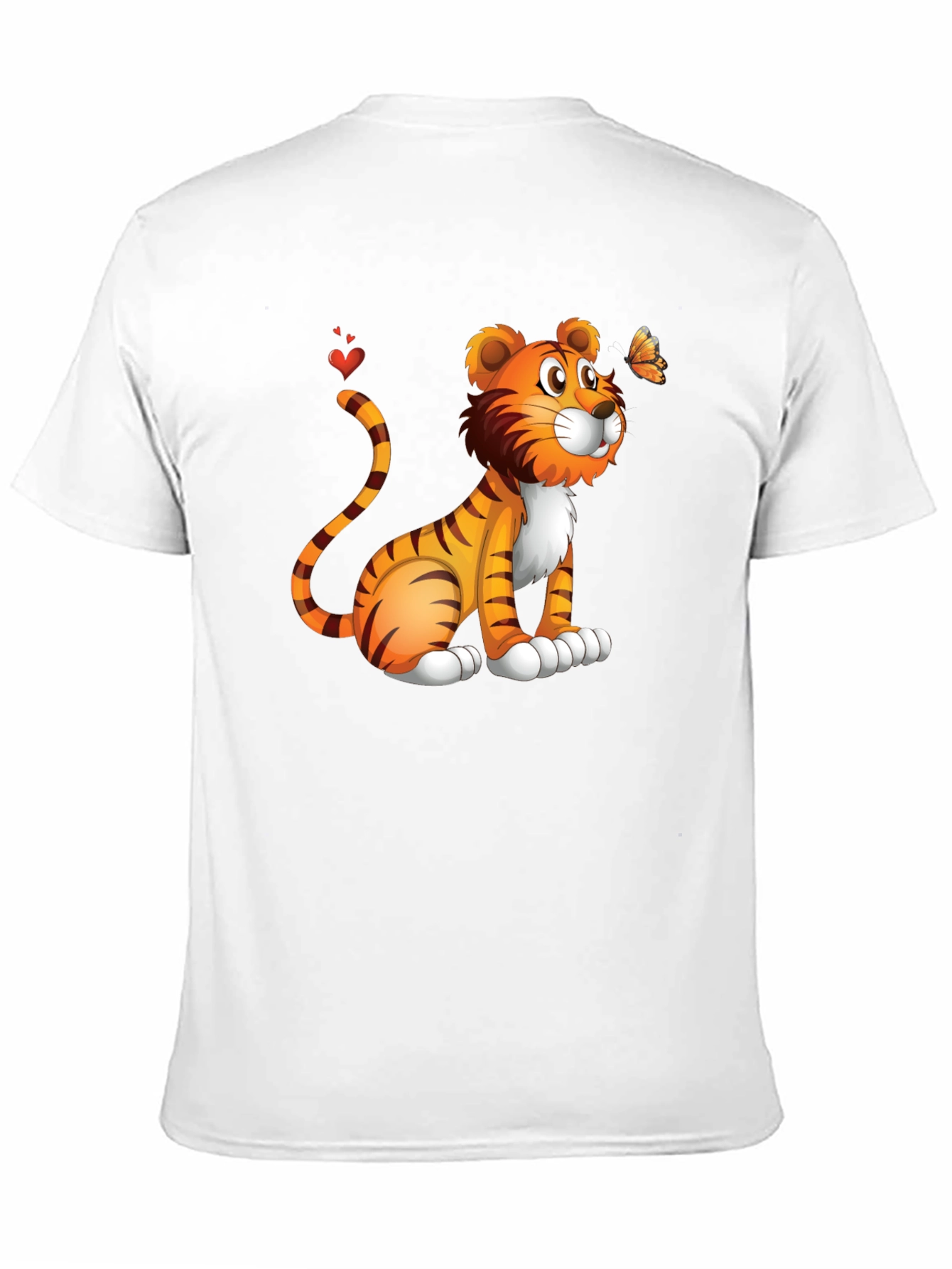 Tiger & Butterfly Graphic Tee - Black Cotton Blend