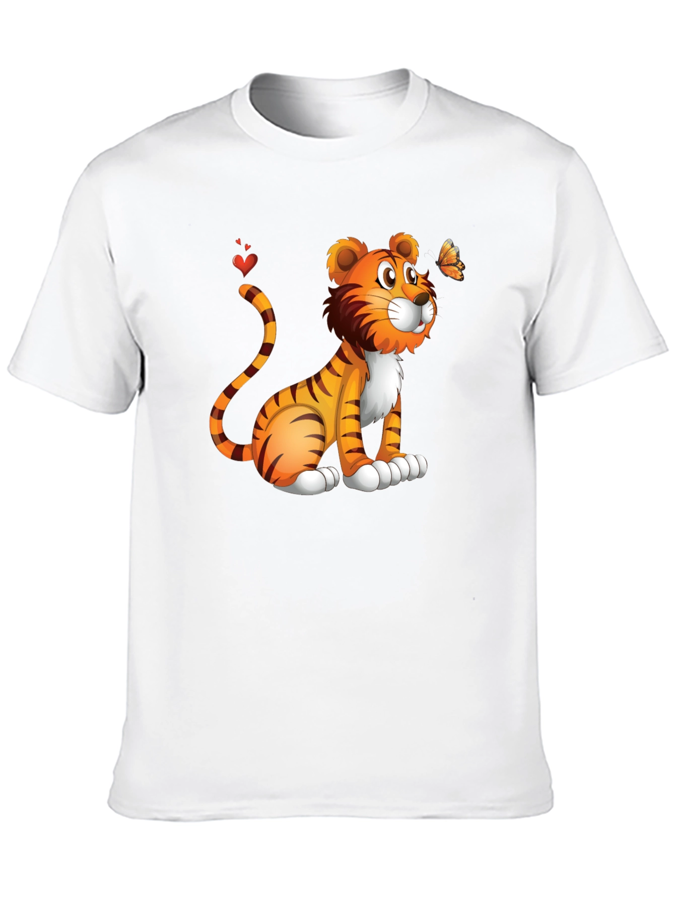 Tiger & Butterfly Graphic Tee - Black Cotton Blend