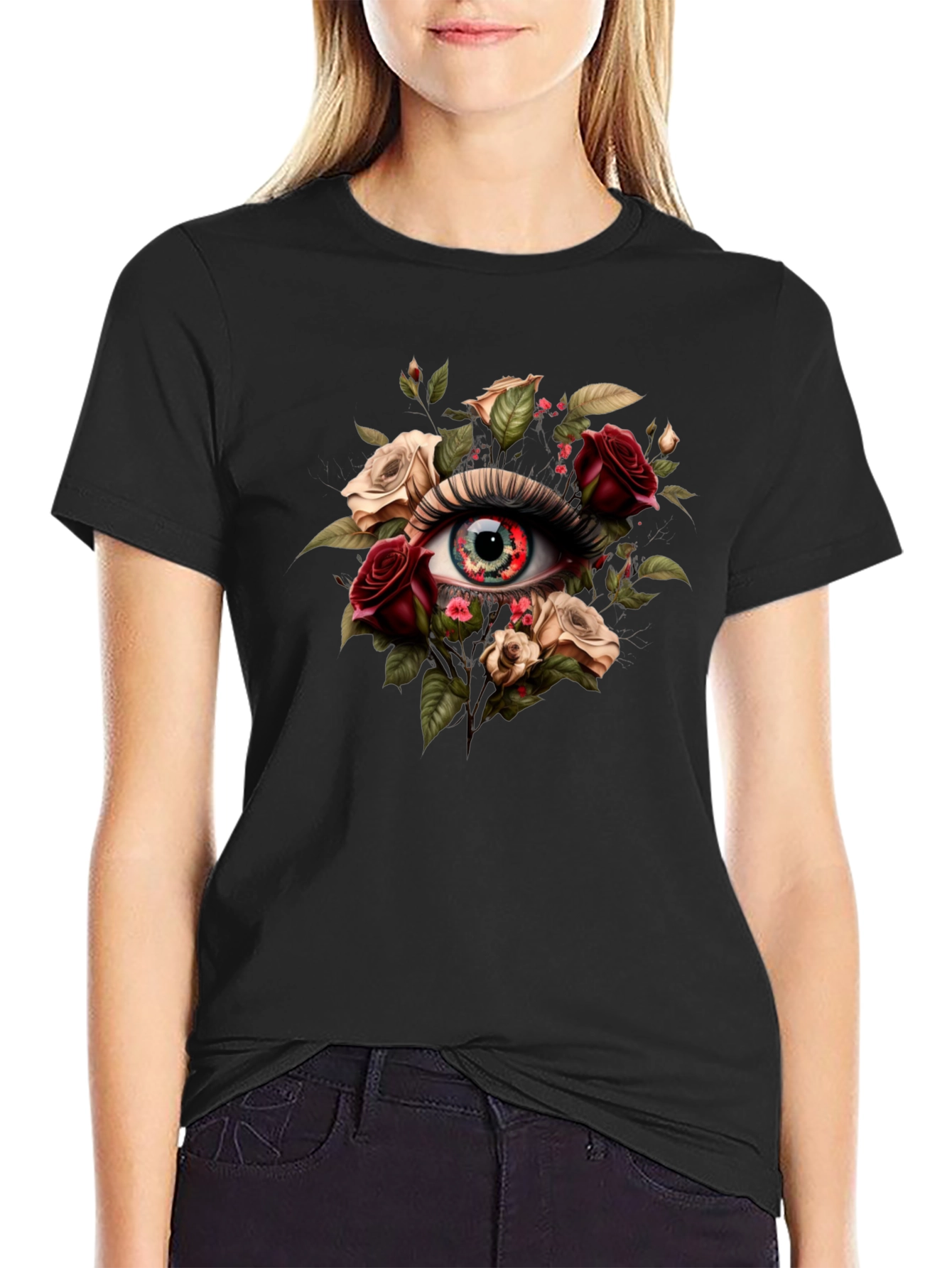 Floral Eye T-Shirt - Unique Graphic Tee