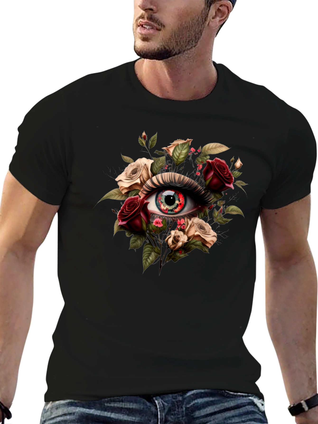 Floral Eye T-Shirt - Unique Graphic Tee