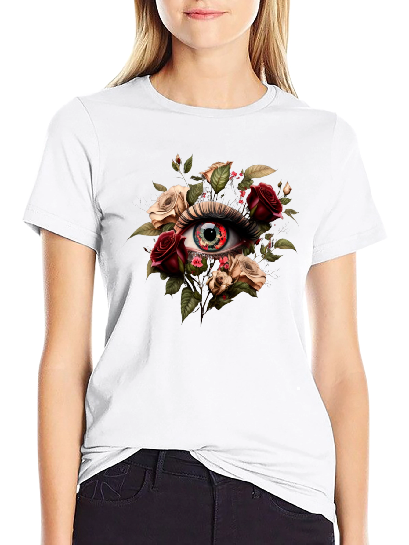 Floral Eye T-Shirt - Unique Graphic Tee