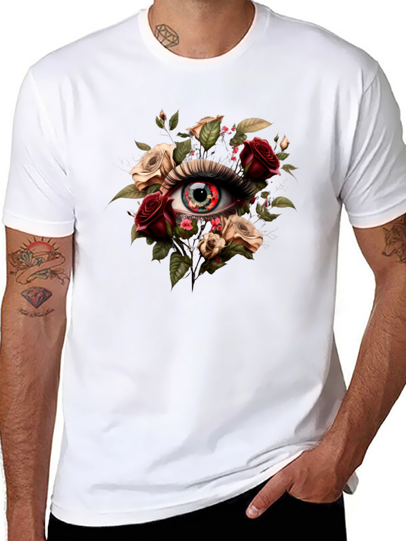 Floral Eye T-Shirt - Unique Graphic Tee