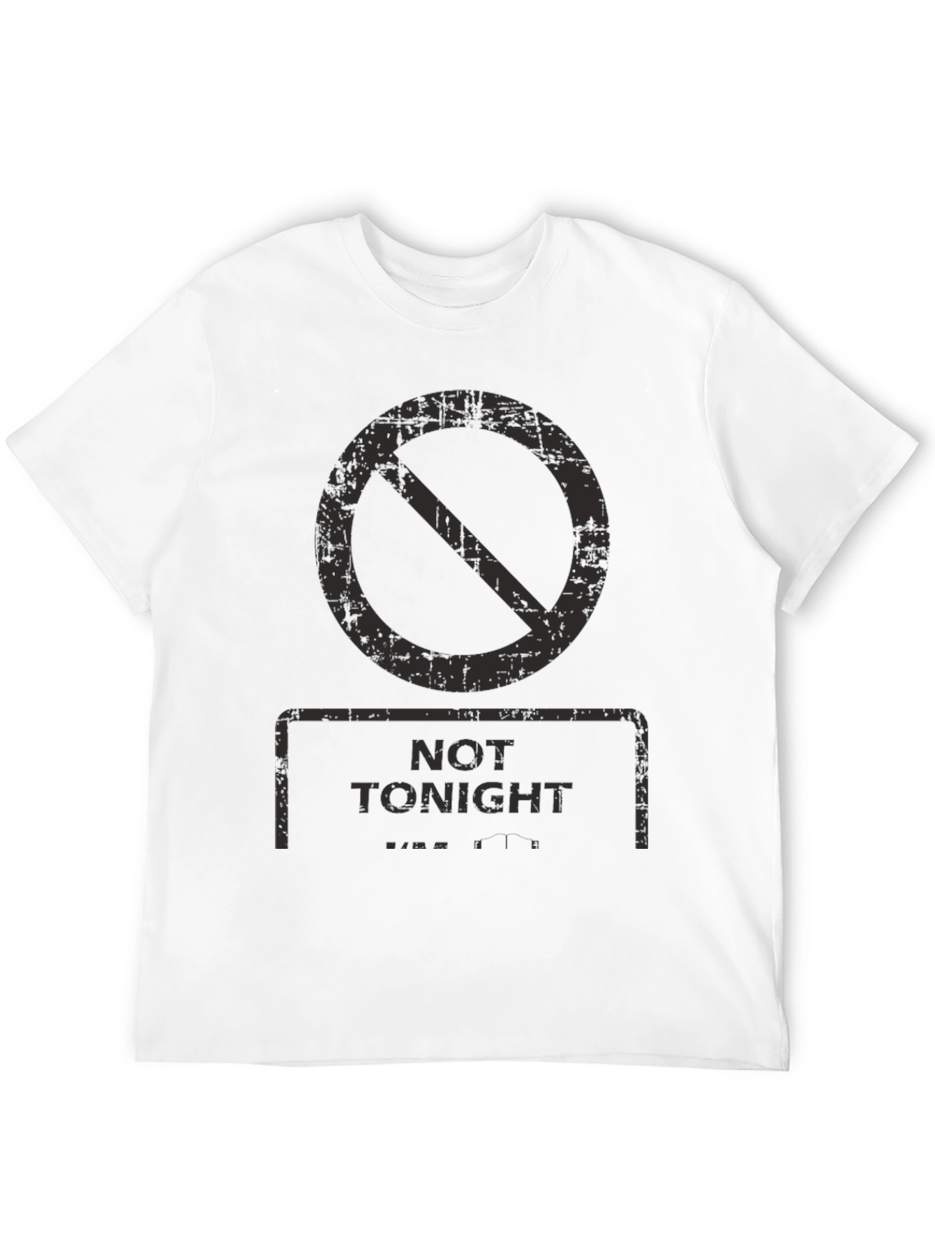 Not Tonight Graphic Tee - Black Crew Neck
