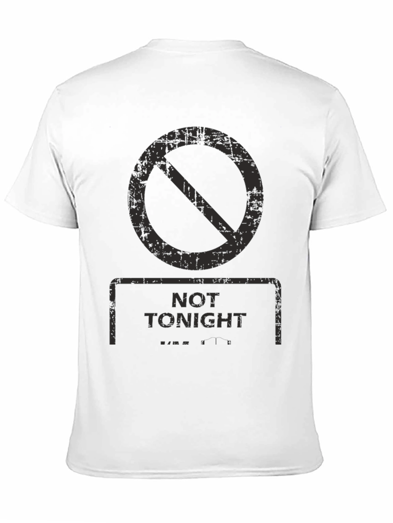Not Tonight Graphic Tee - Black Crew Neck