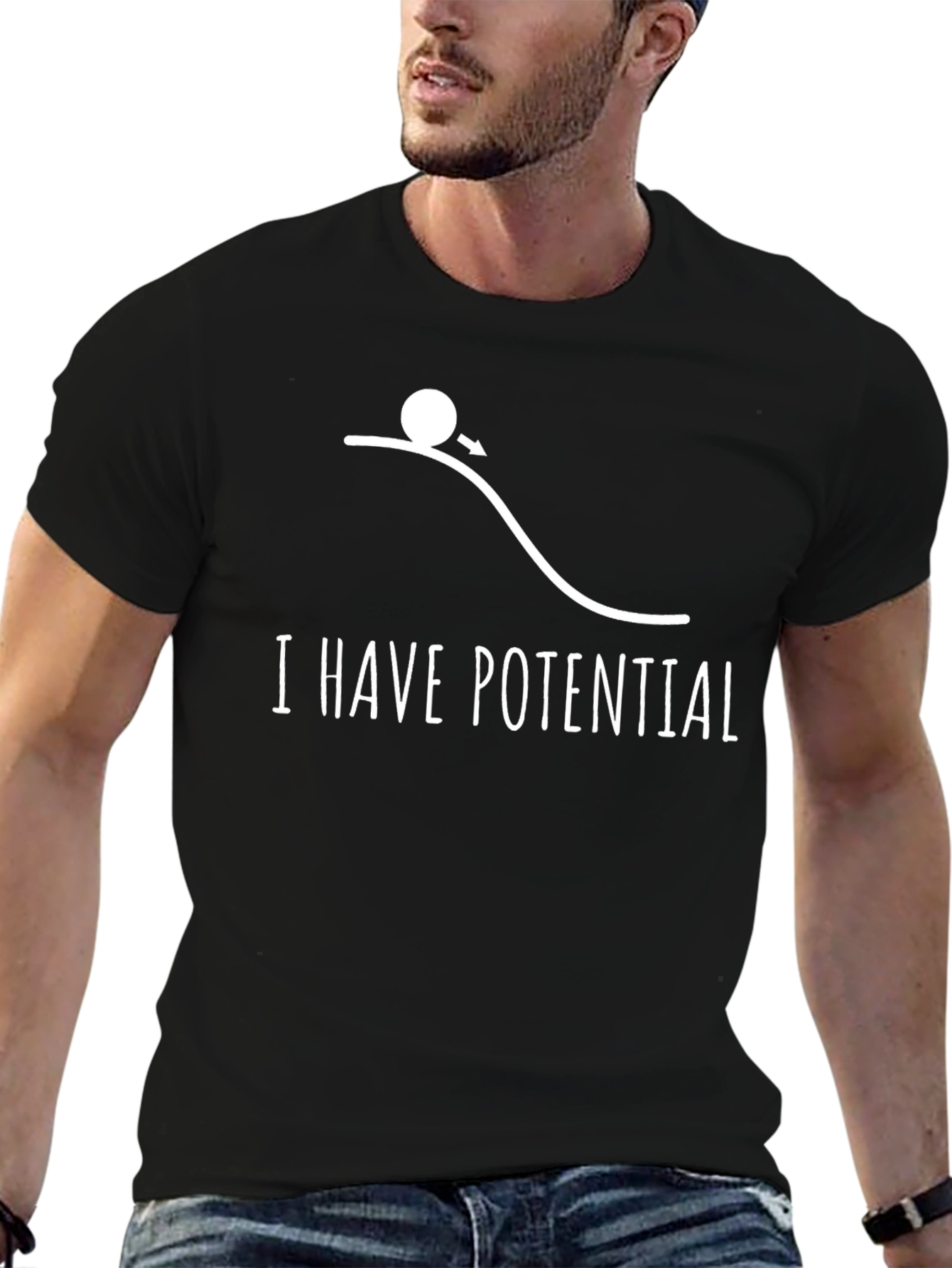 I Have Potential Graphic Tee - Black