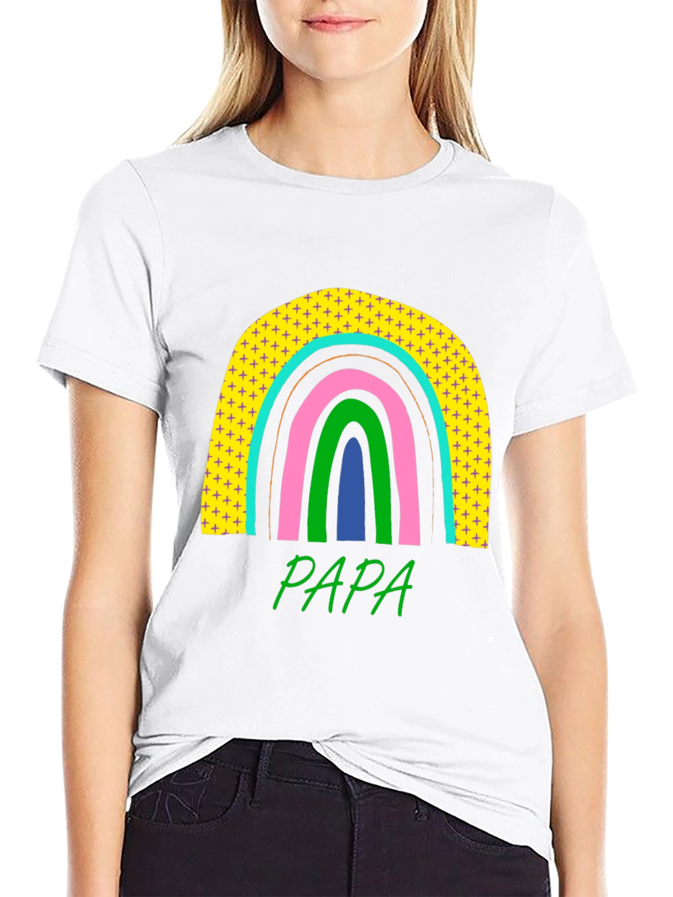 Papa Rainbow Graphic Tee - Fathers Day Gift