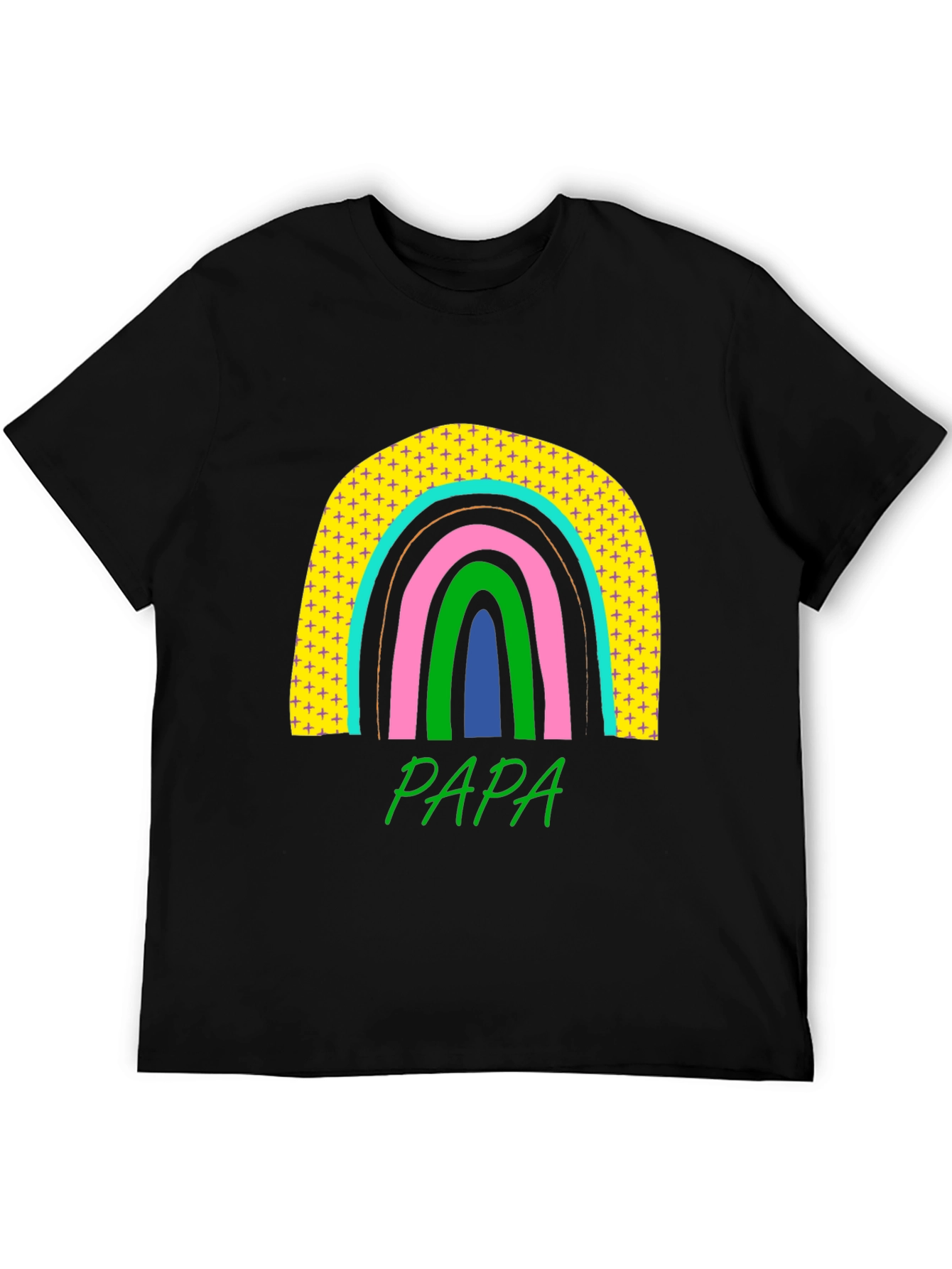 Papa Rainbow Graphic Tee - Fathers Day Gift
