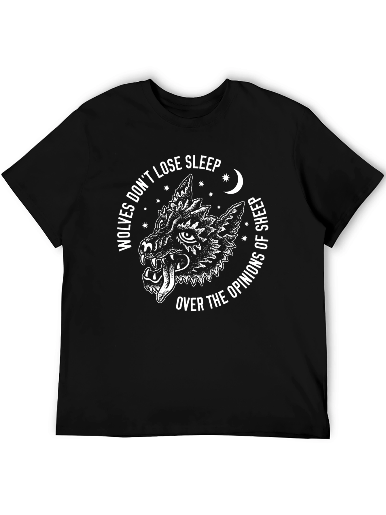 Wolf Opinion Graphic Tee - Black Cotton T-Shirt