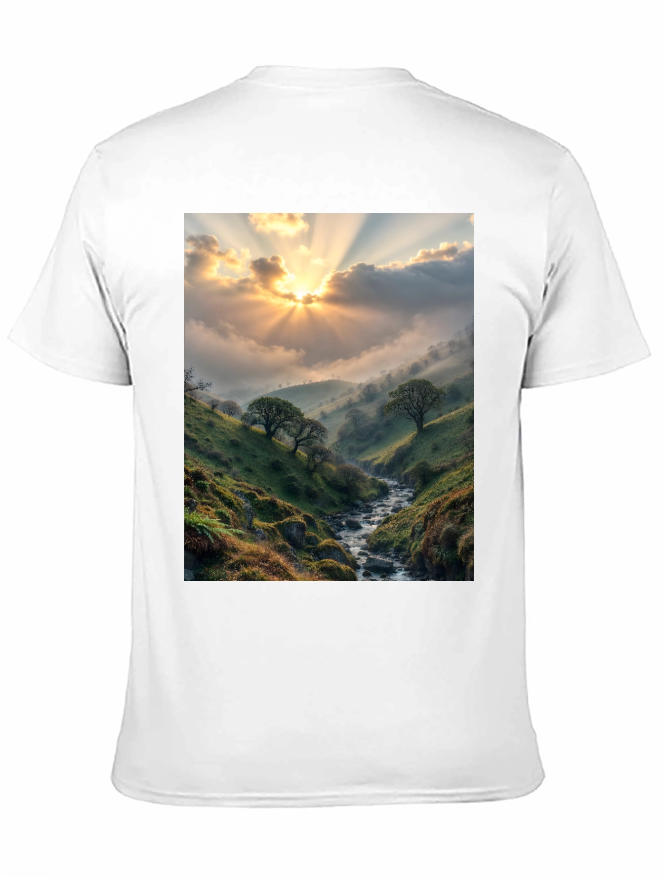 Sunlit Valley T-Shirt - Nature Scenery Tee