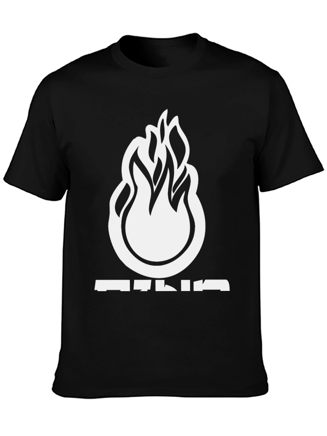 Flame Graphic T-Shirt - Black Casual Tee