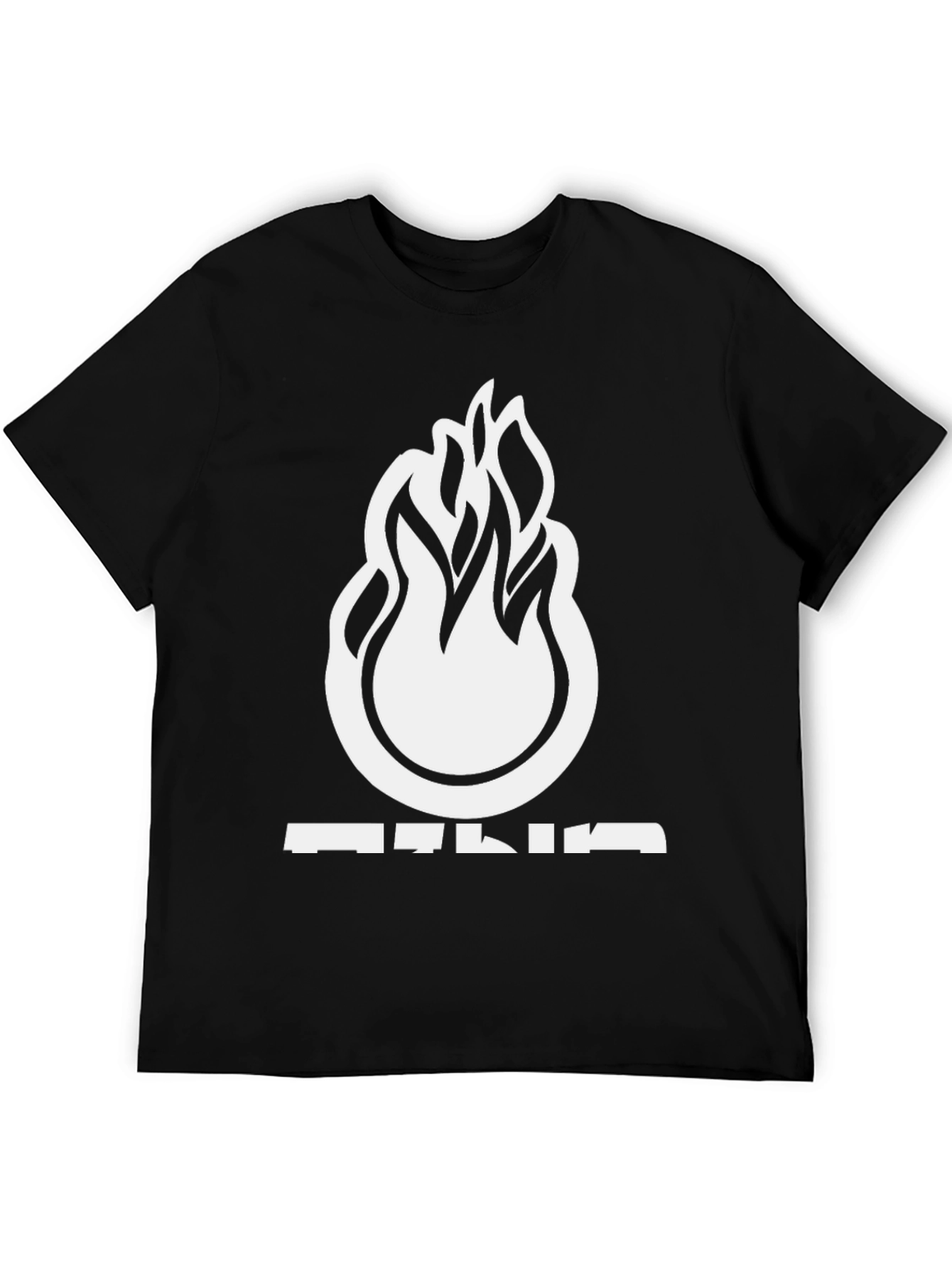 Flame Graphic T-Shirt - Black Casual Tee