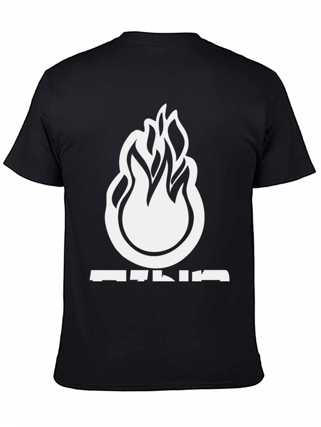 Flame Graphic T-Shirt - Black Casual Tee